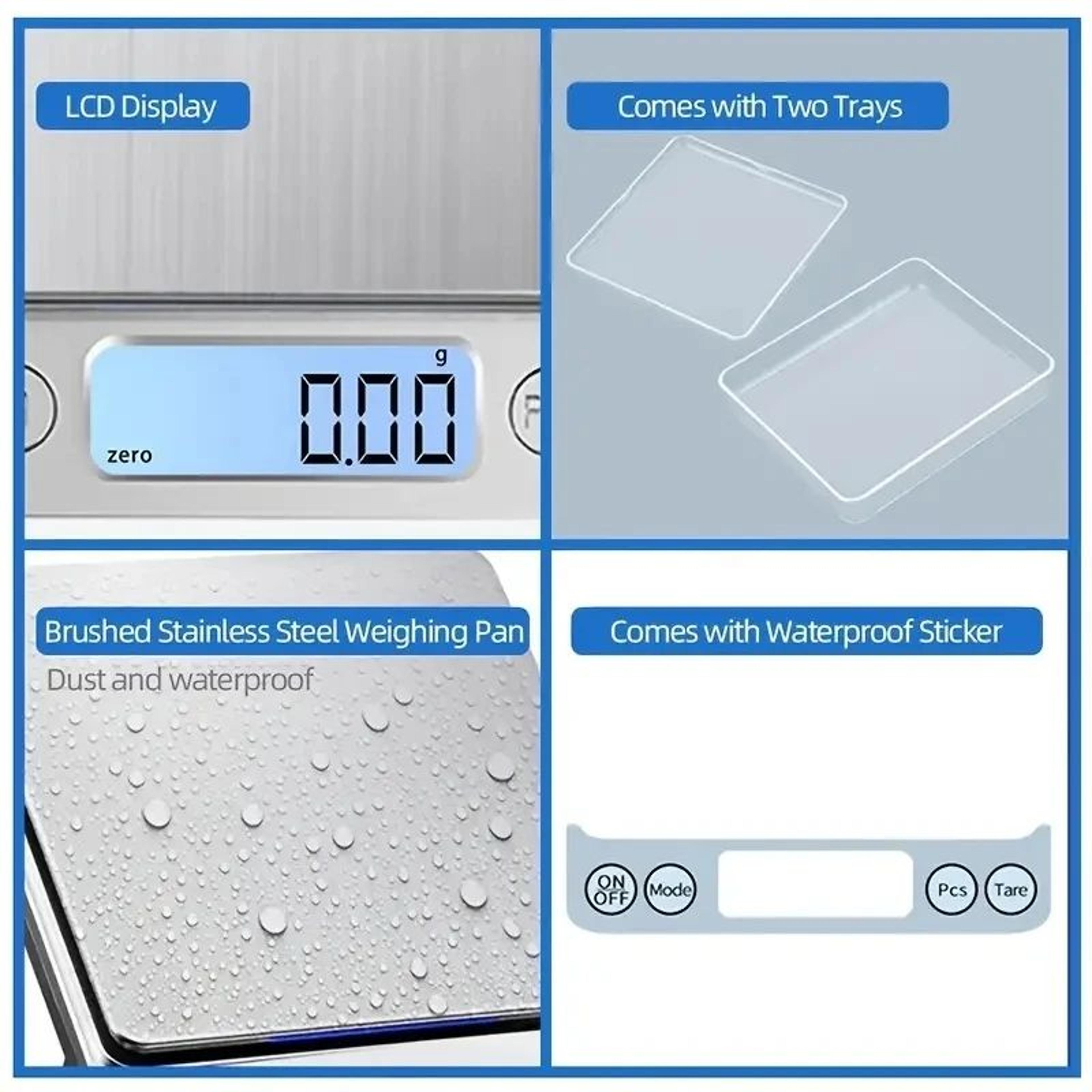 AccuWeight Digital Kitchen Scale Stainless Steel 8