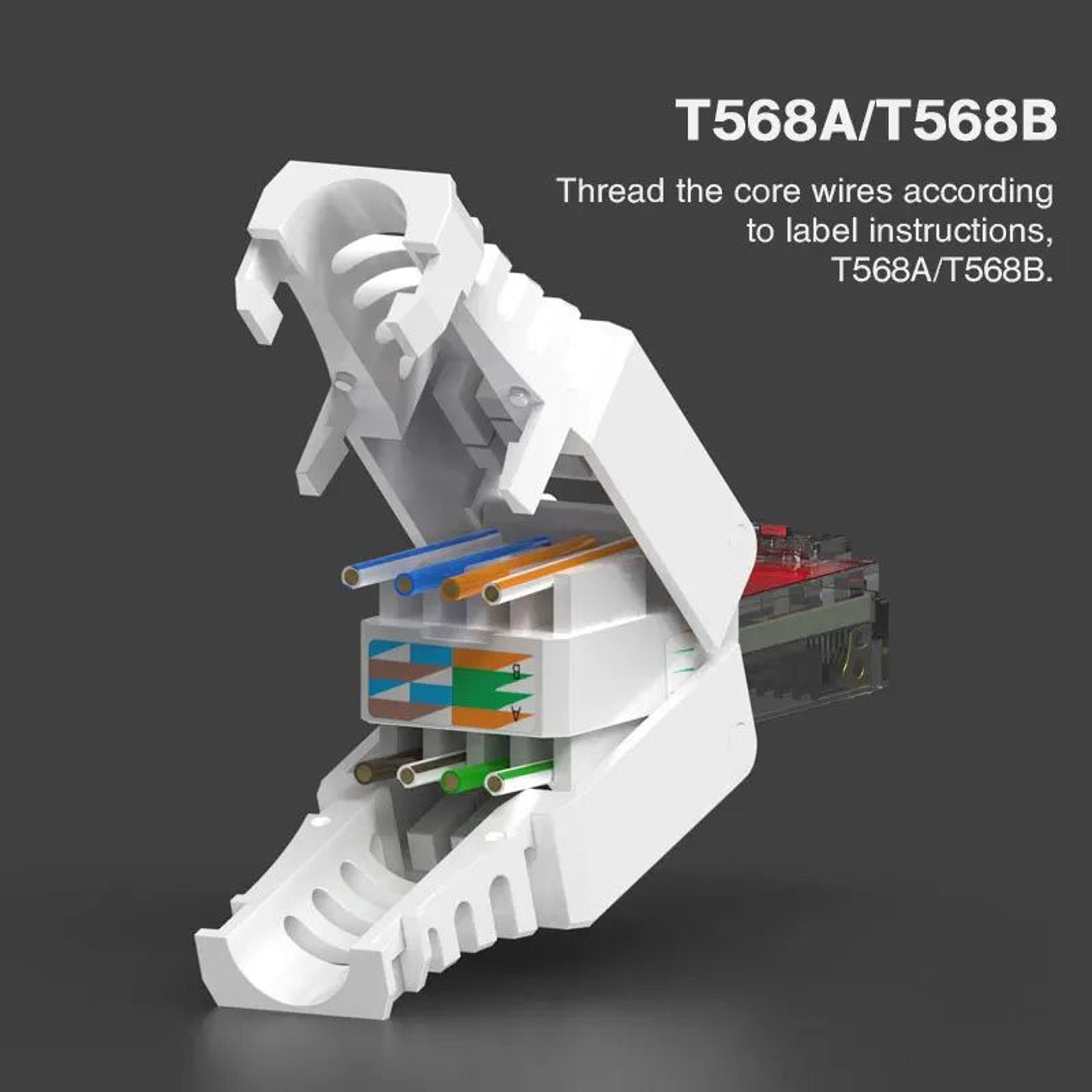 2 Pcs ZoeRax Tool Free RJ45 Cat6 Connectors 2
