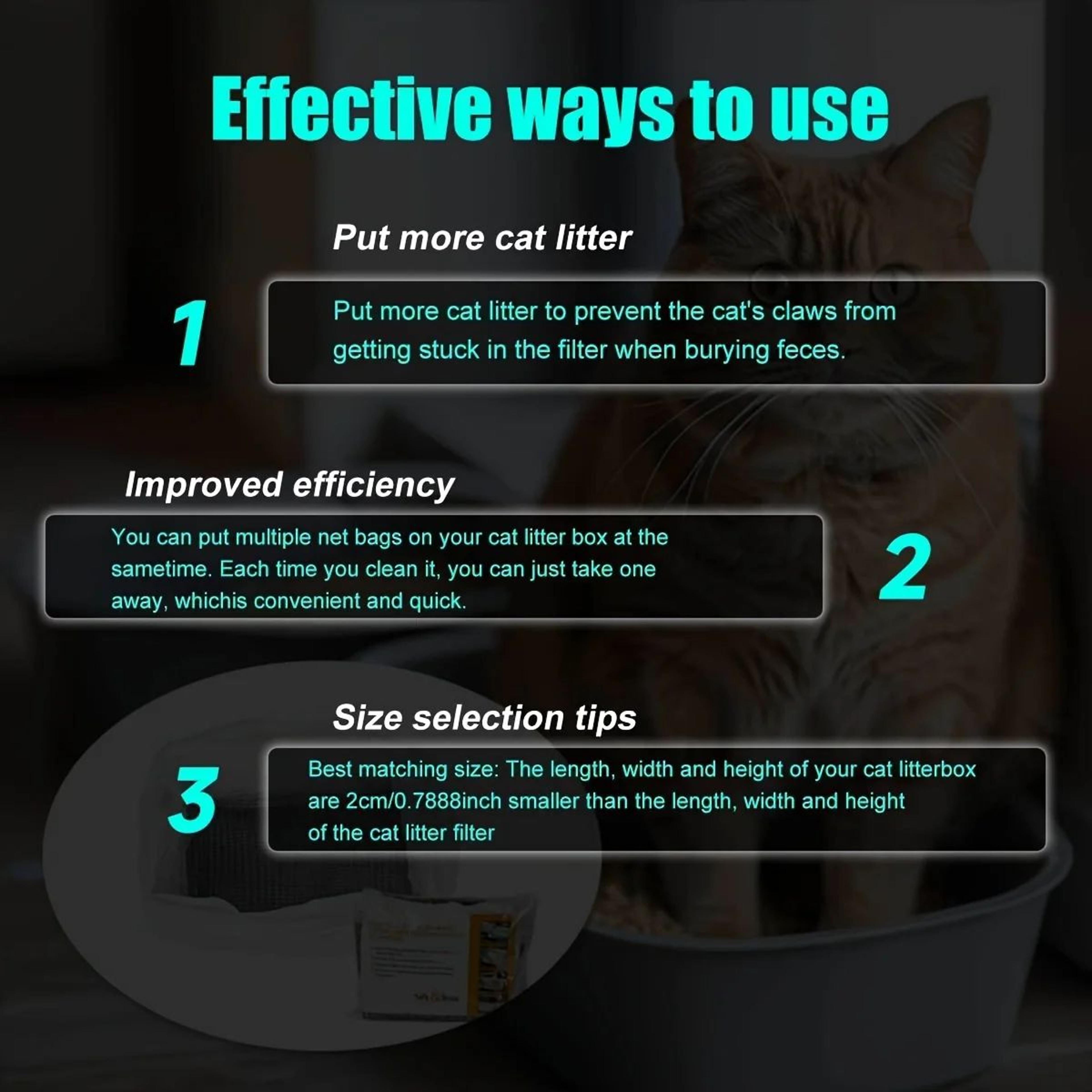 Reusable Cat Litter Filter Net Set 5