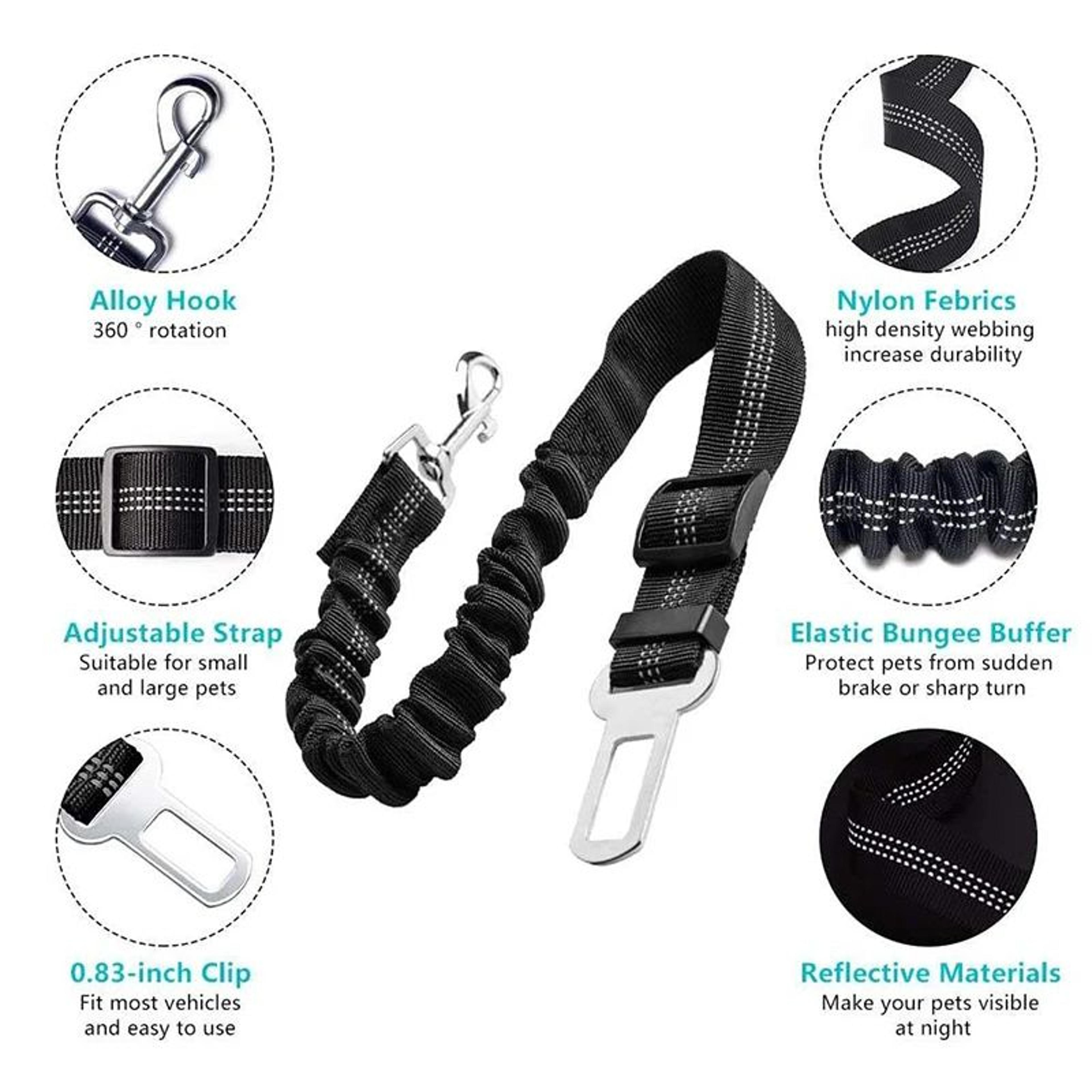 Adjustable Dog Car Safety Leash 1