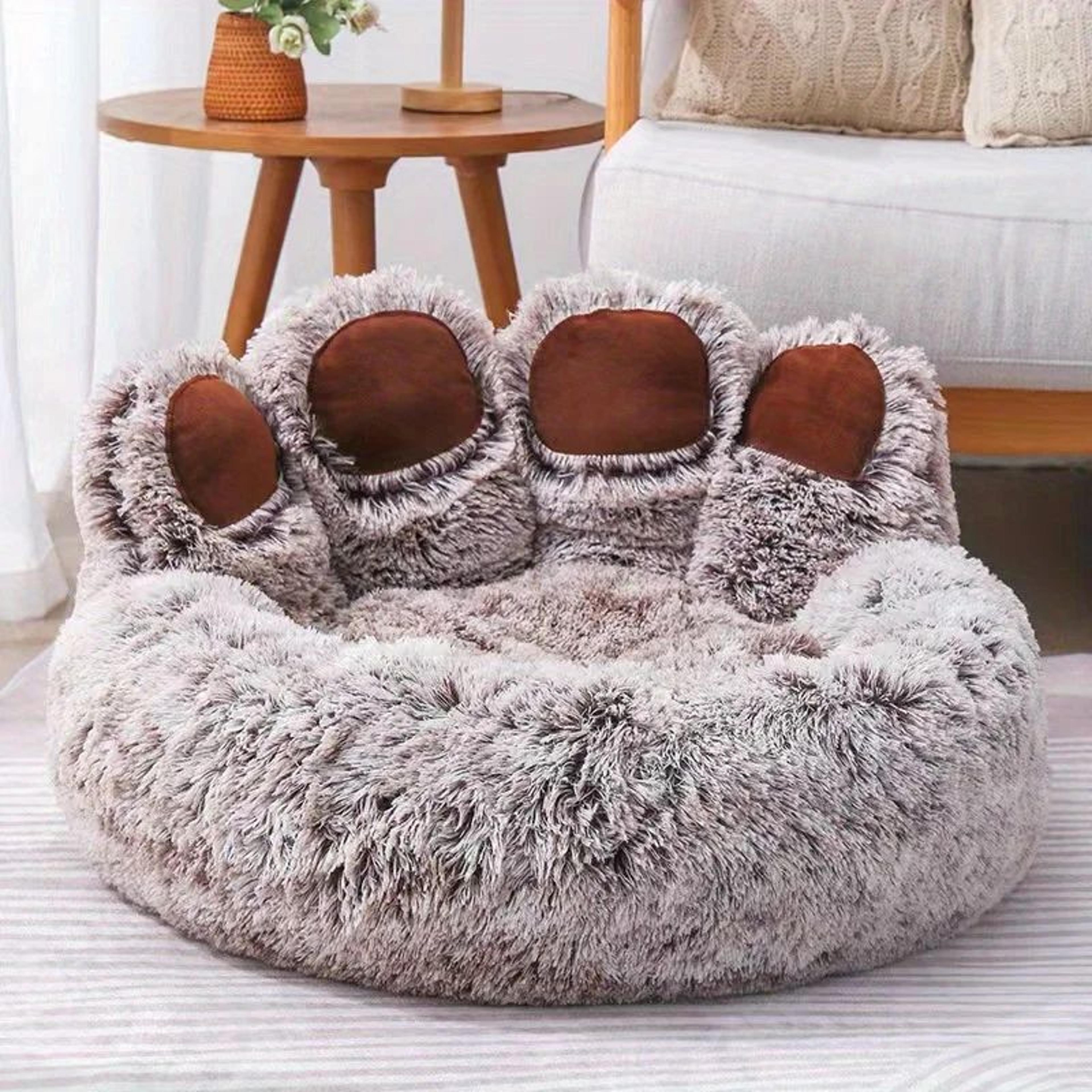 Bear Paw Shape Cozy Pet Sofa Bed 9