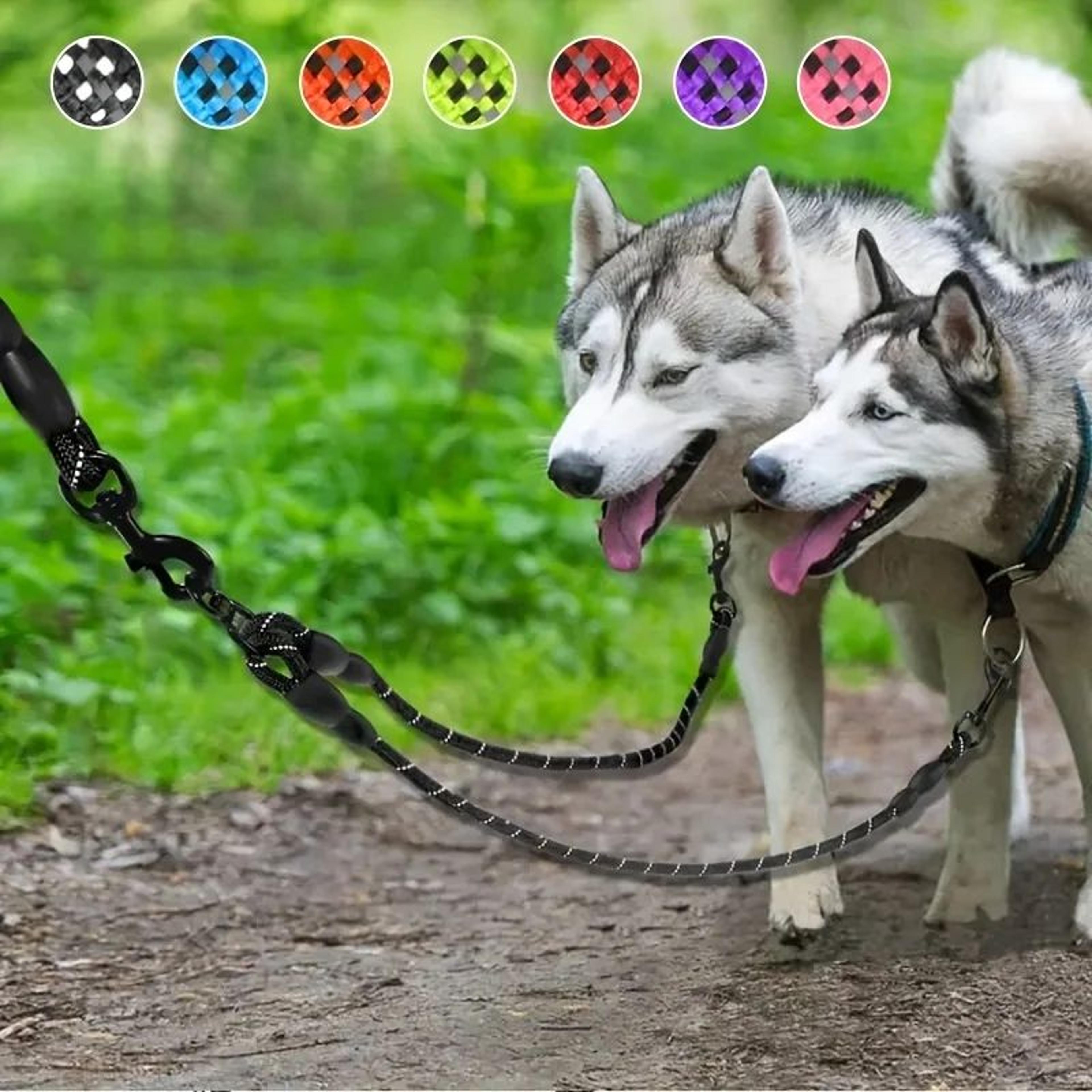 Reflective Dual Dog Collar Leash Set 0