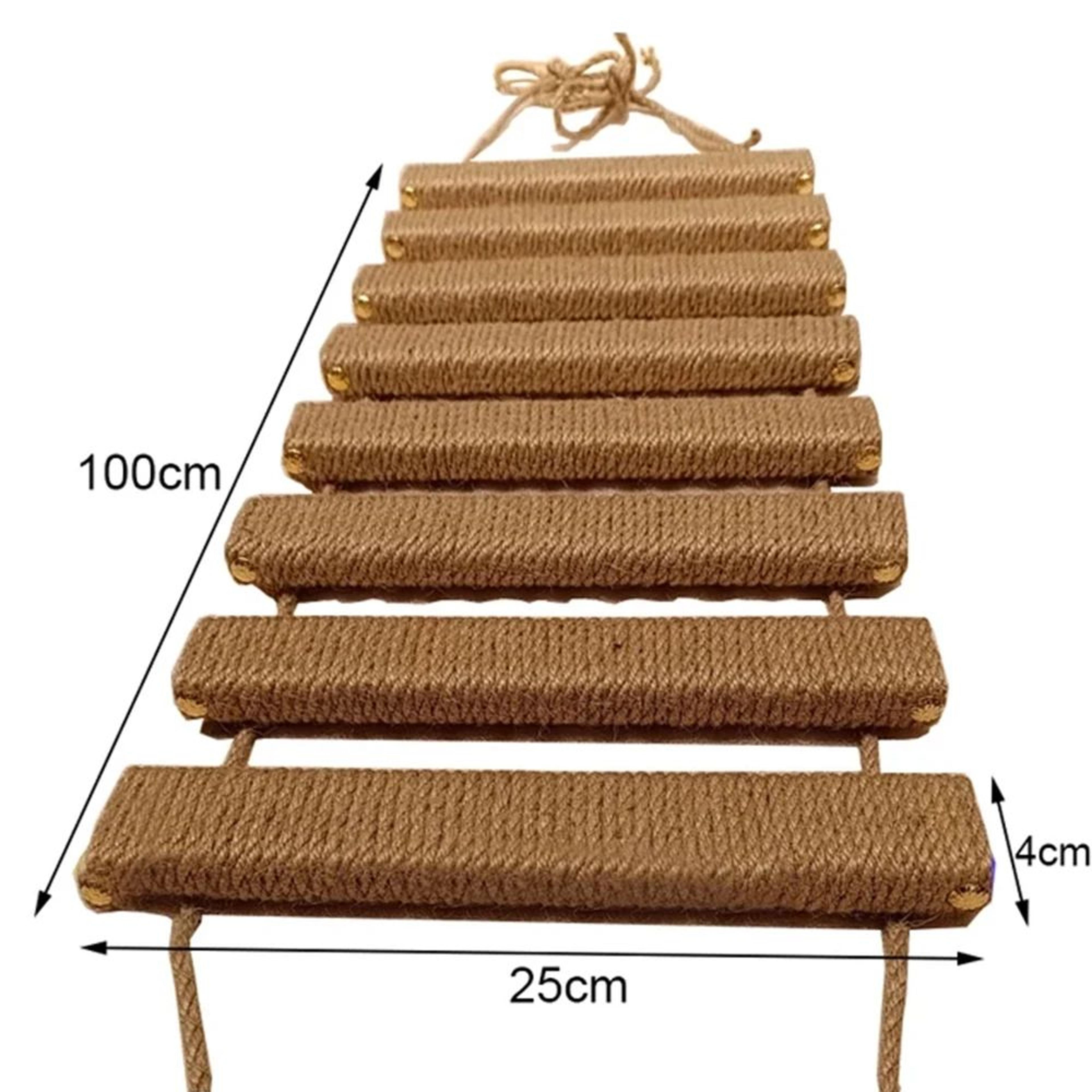 Wooden Sisal Rope Cat Drawbridge Ladder 7