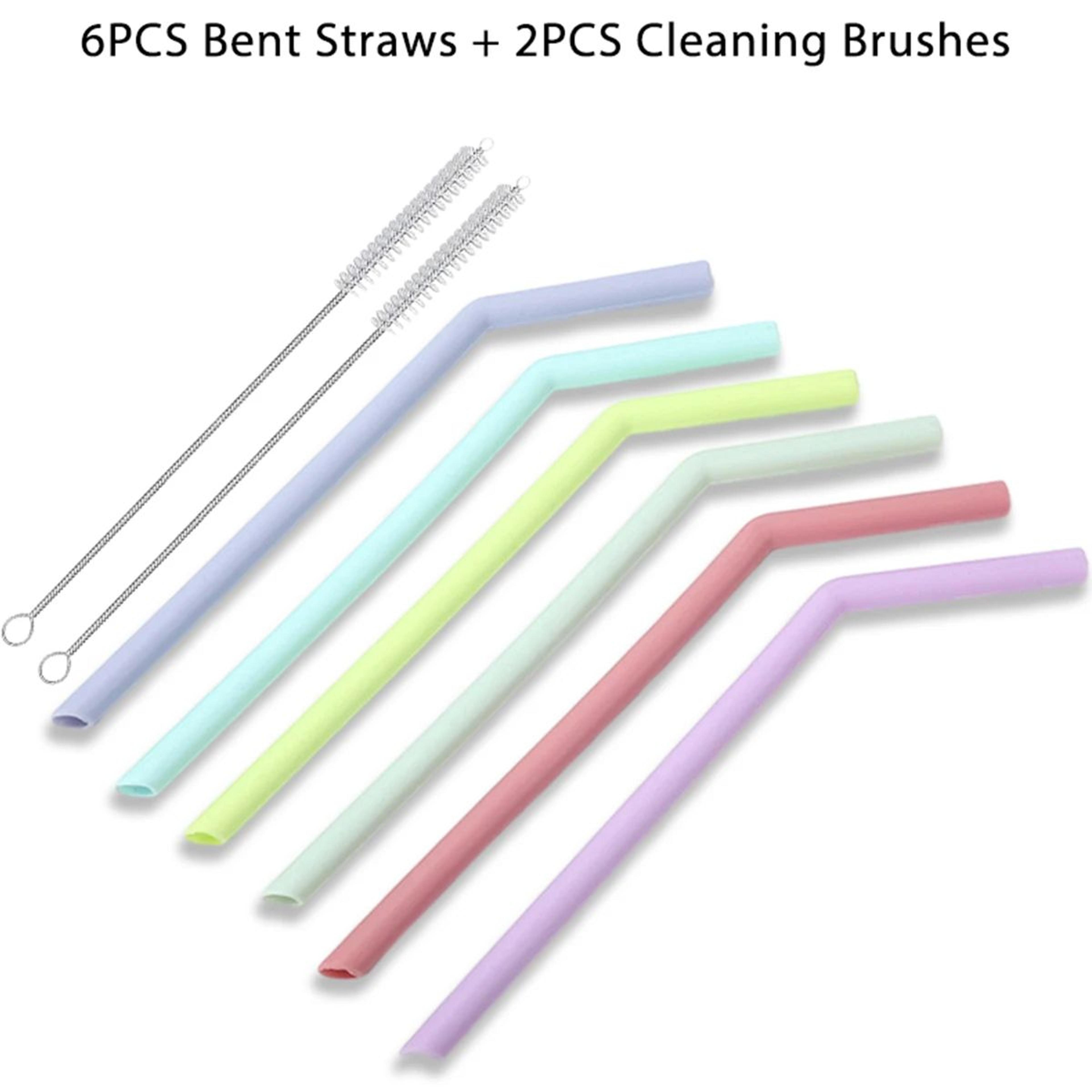 Reusable Silicone Drinking Straws Set 11