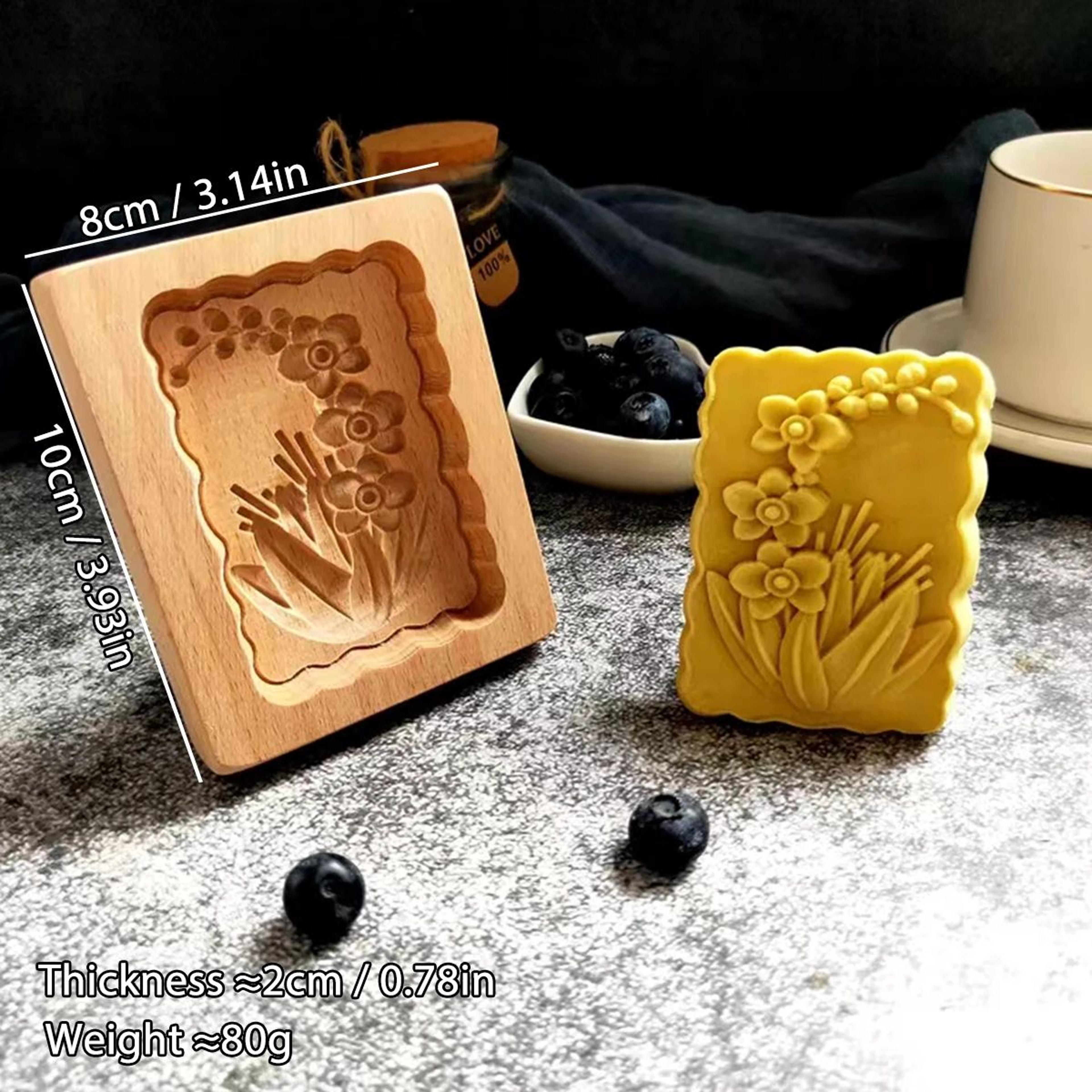Wooden Rose Cookie Mold 13