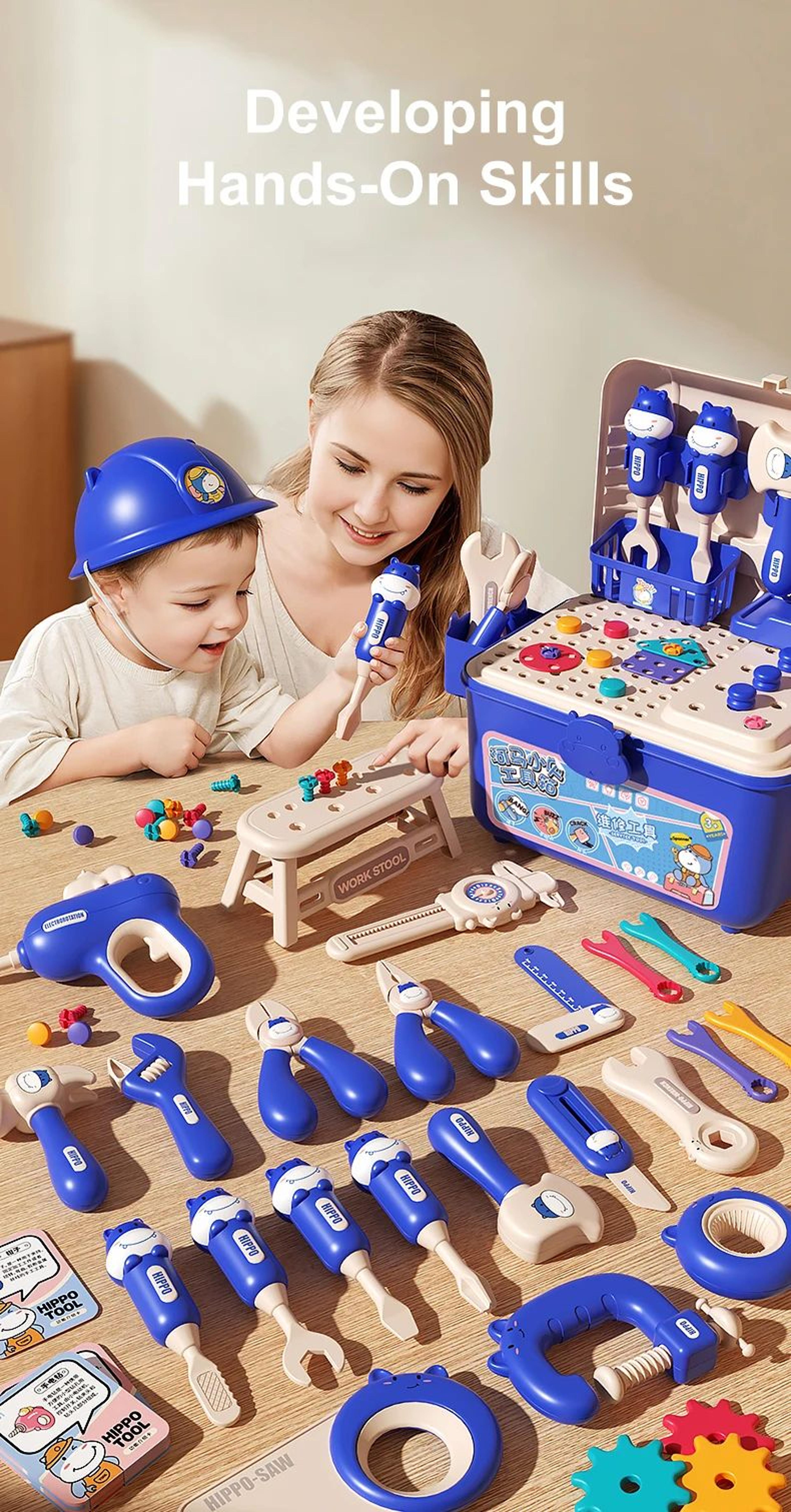 Kids Pretend Play Tool Set Toy 6