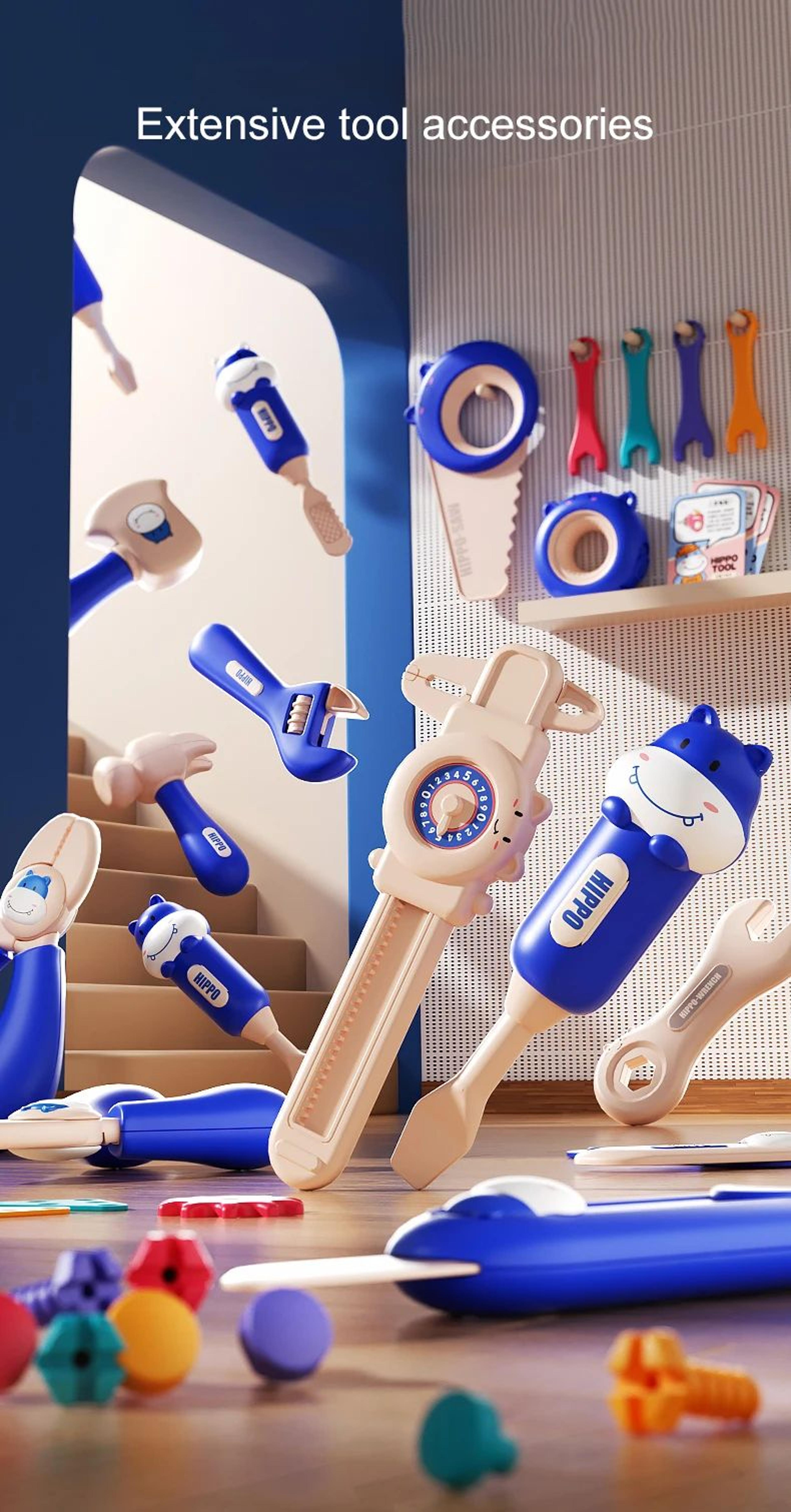 Kids Pretend Play Tool Set Toy 7