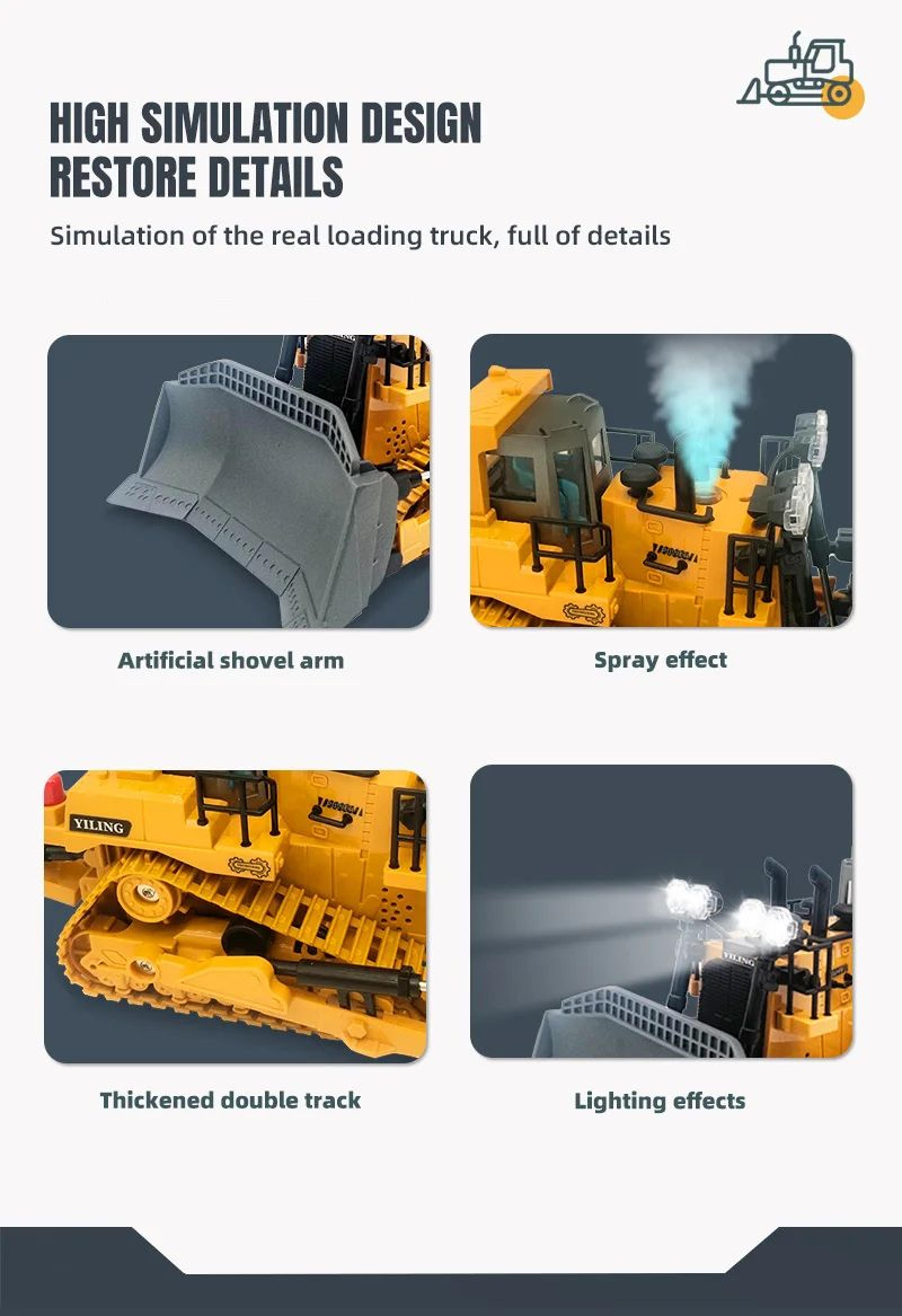 Remote Control Bulldozer Toy For Kids 10