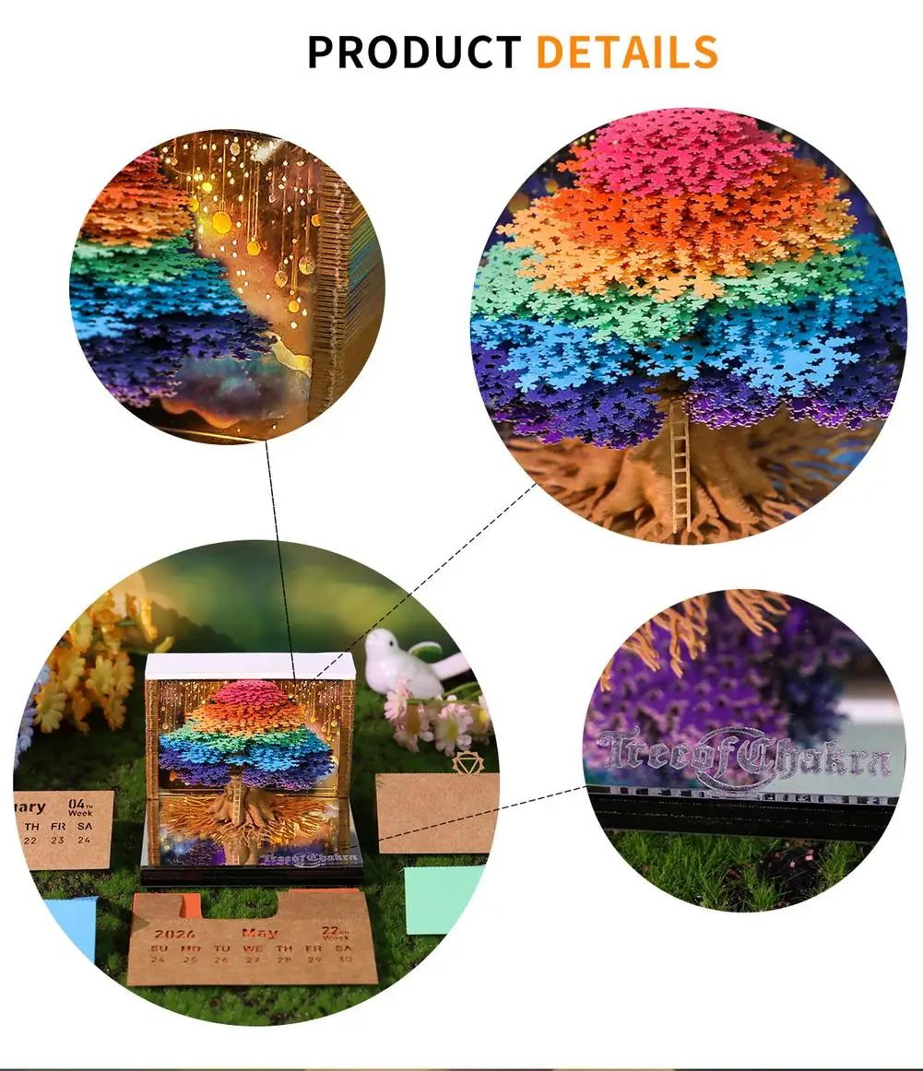 2026 Tear Away 3D Paper Calendar Tree 9