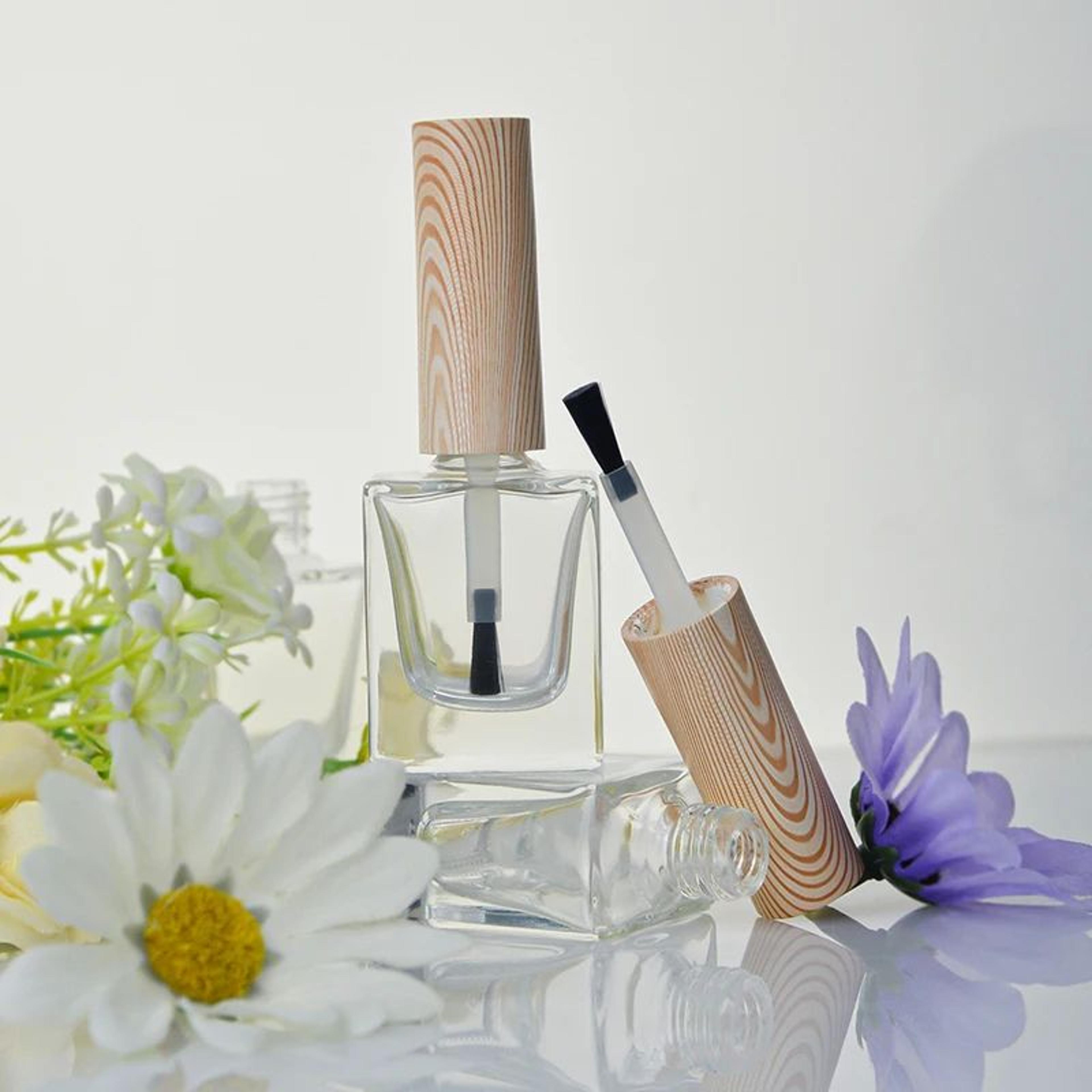 10ml Nail Gel Bottles With Wood Grain Caps 1