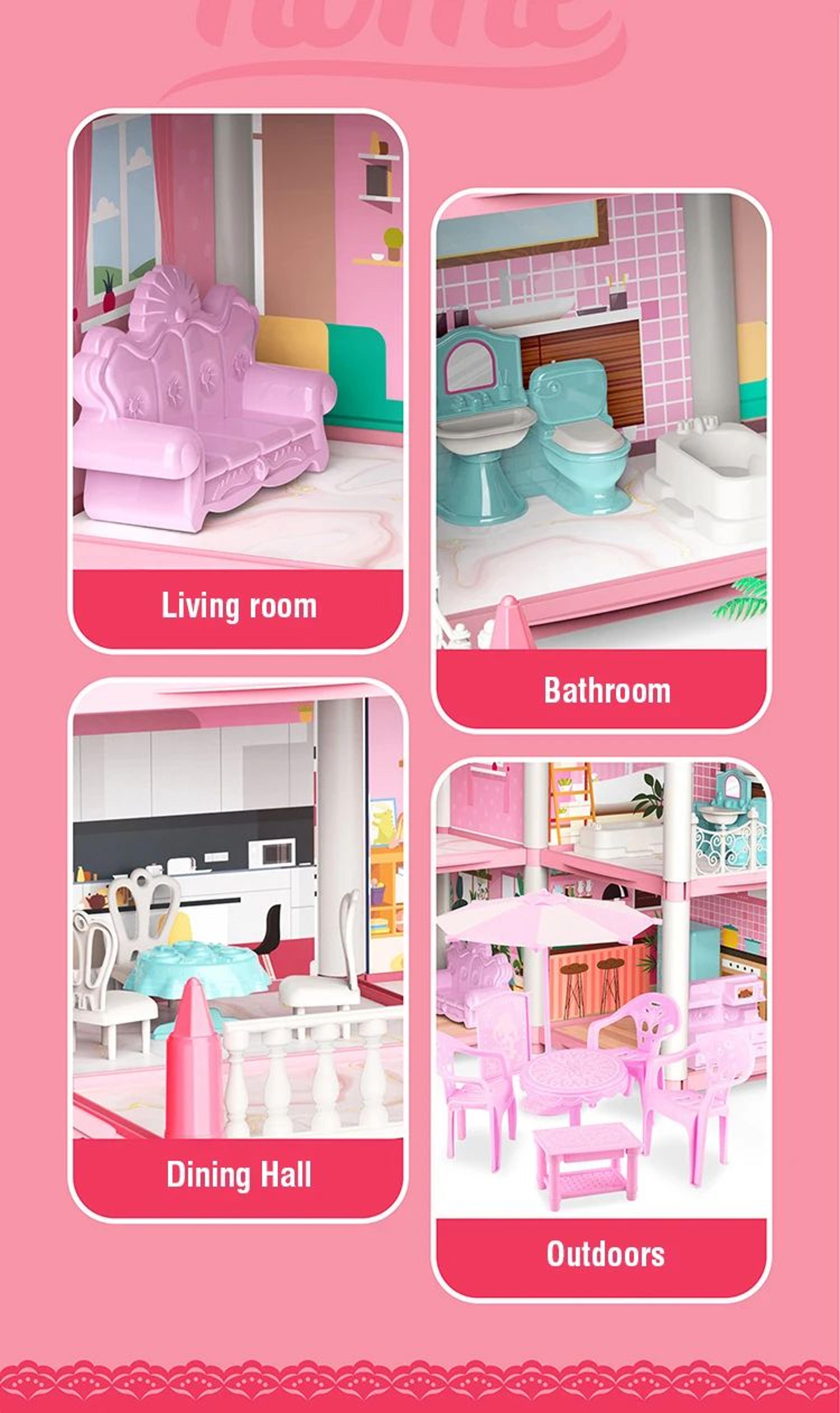 3D DIY Dream Princess Castle Villa Doll House 7