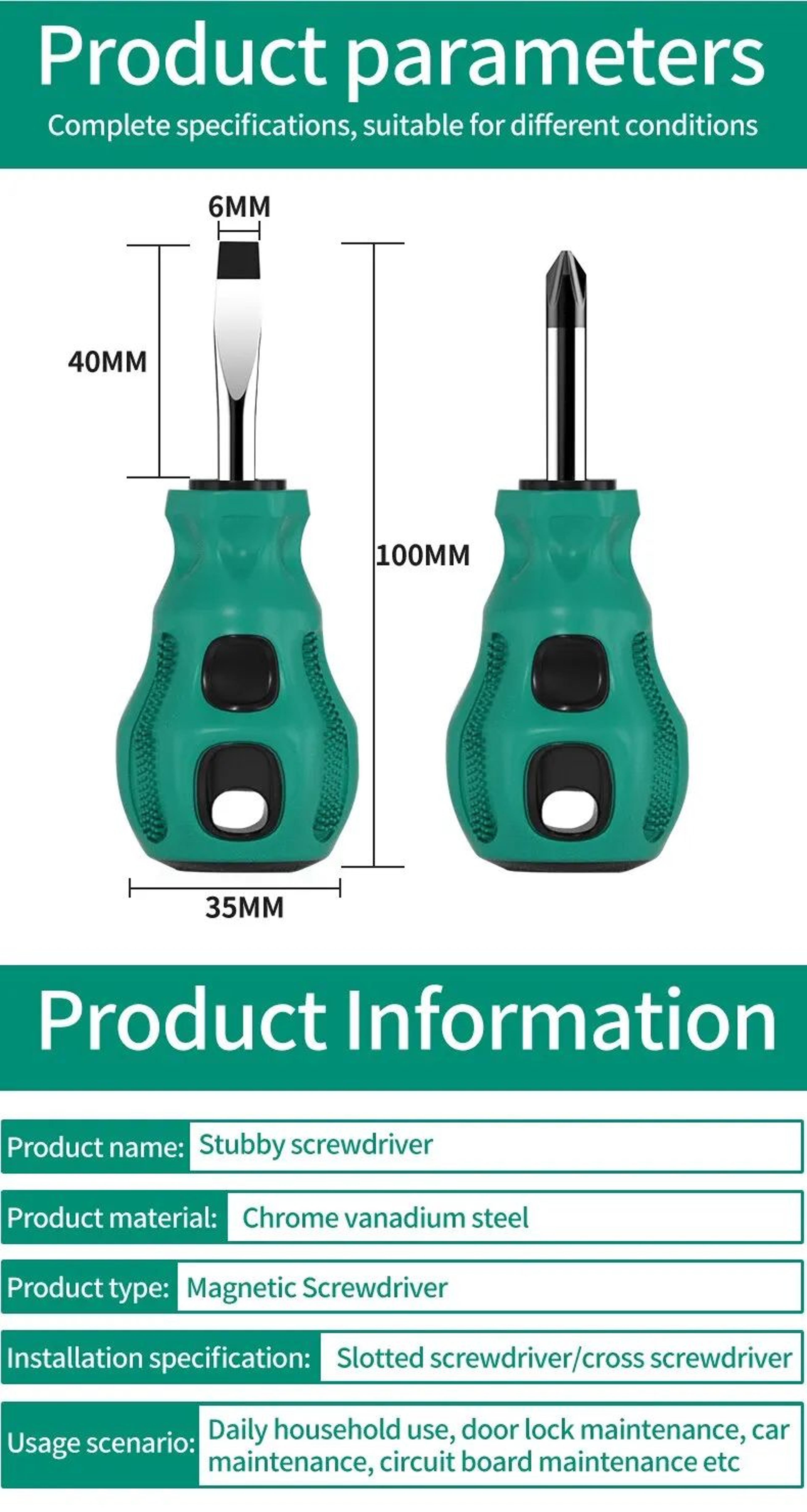 Magnetic Mini Short Handle Screwdriver Set 11