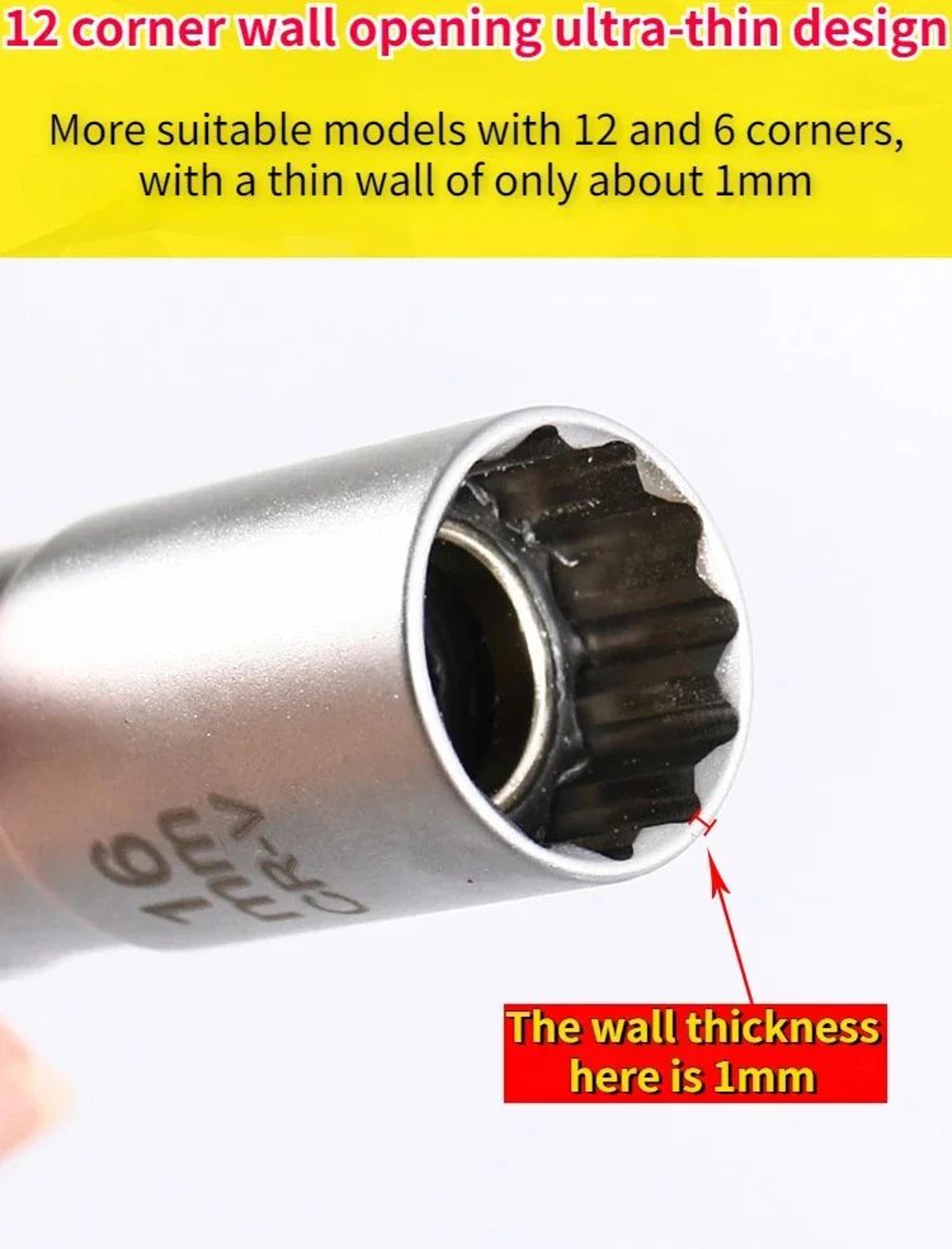 Magnetic Spark Plug Socket Wrench Set 8