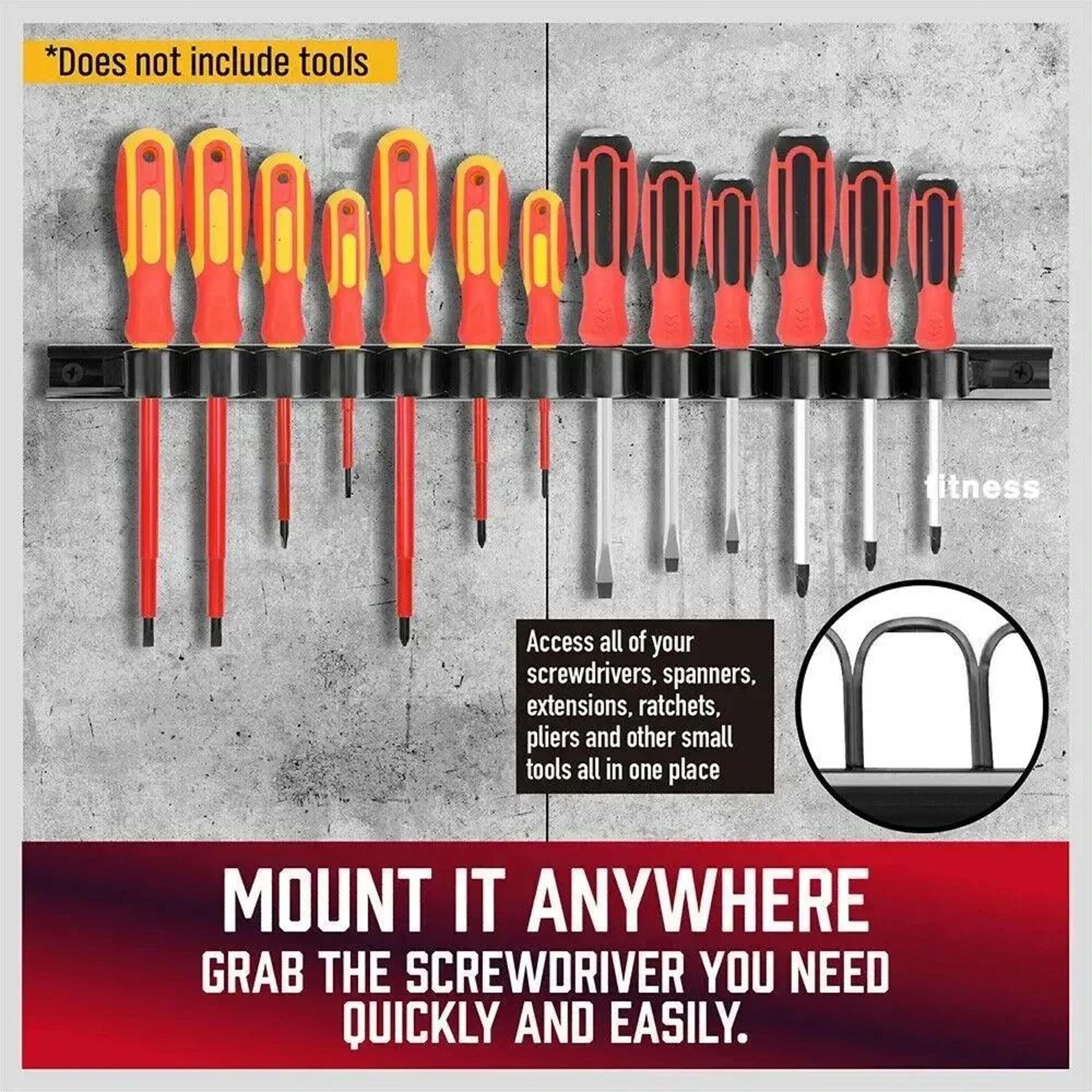 Wall Mount Screwdriver Tool Organizer Set 5