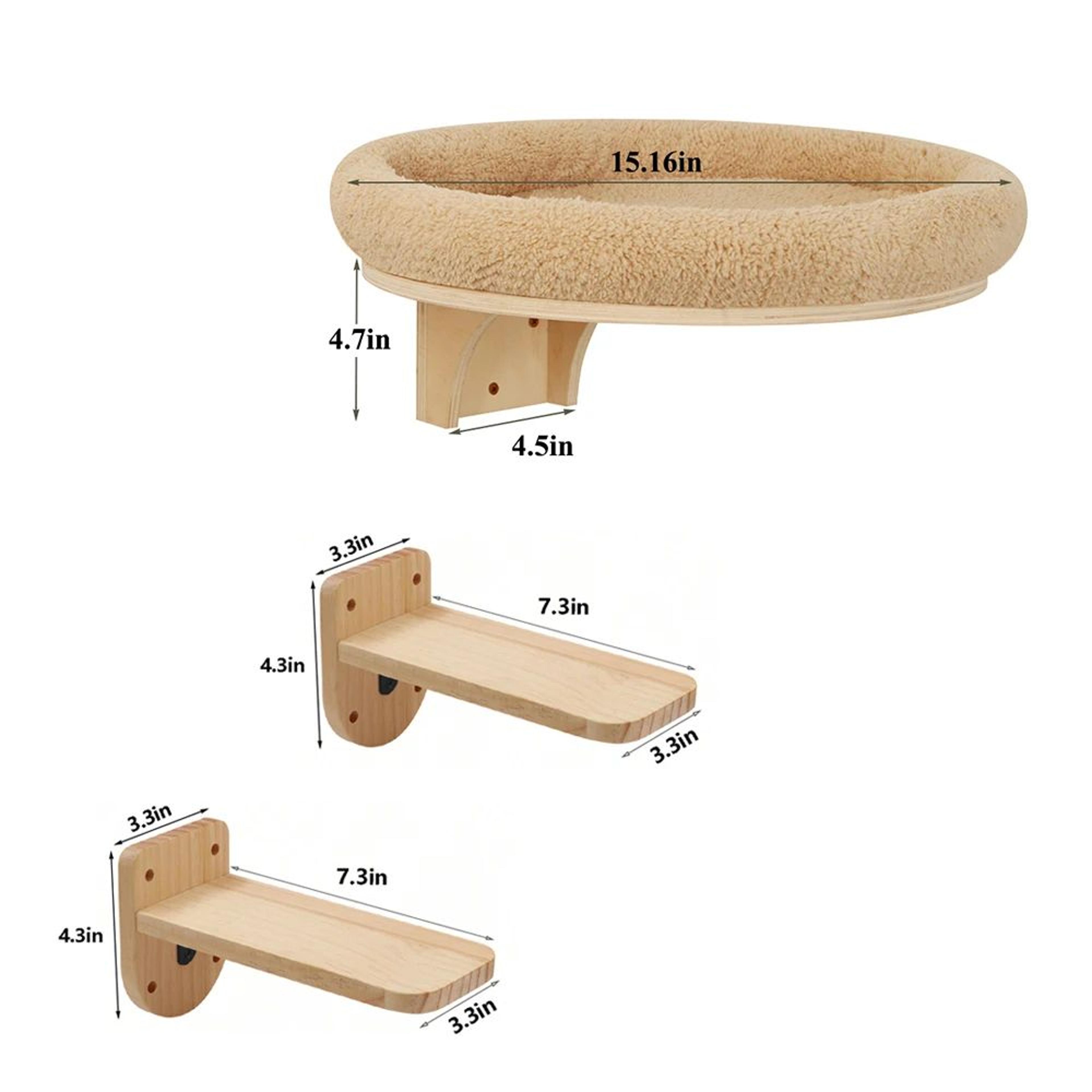 Wall Mounted Cat Climbing Ladder With Hammock 18