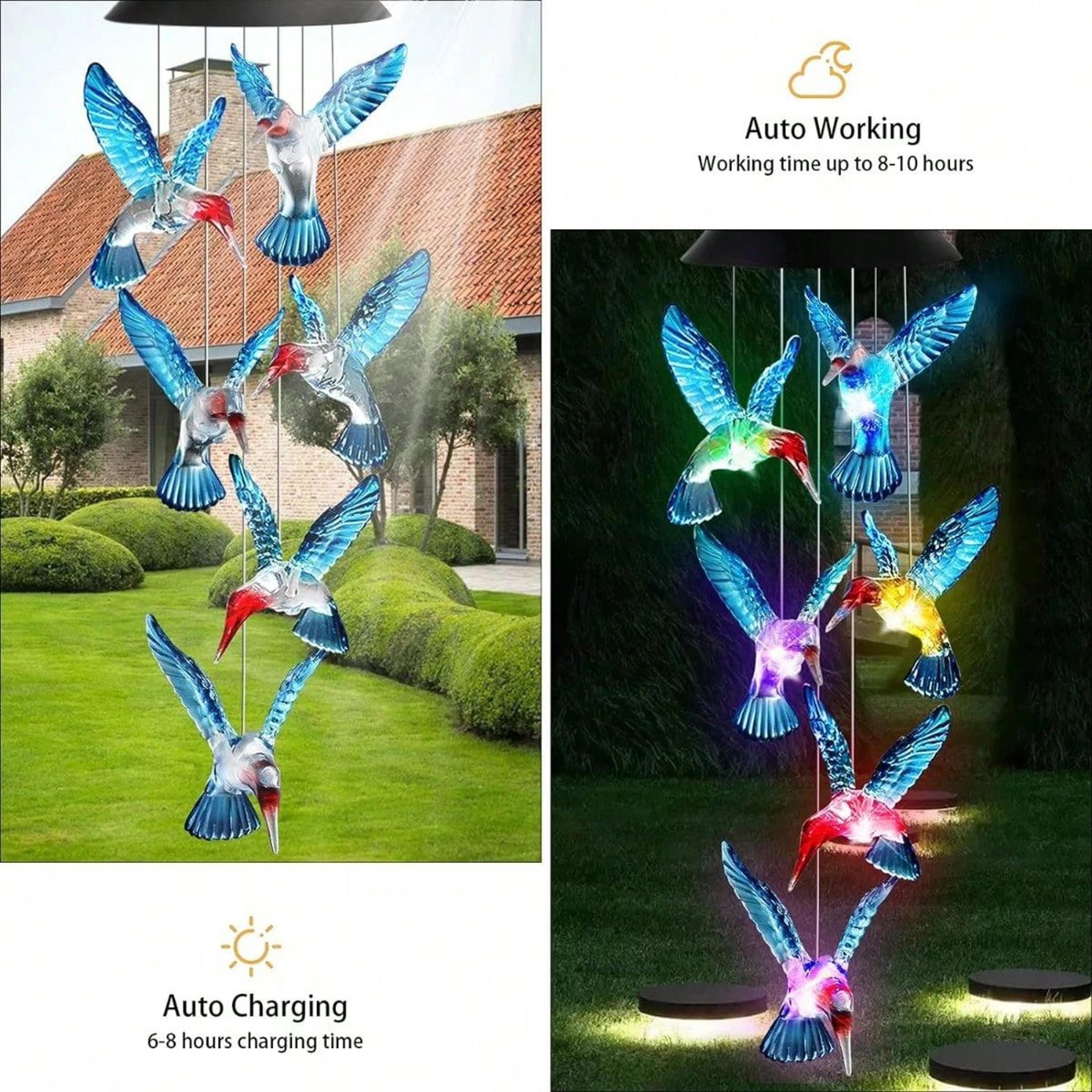 Solar Hummingbird Wind Chimes 2