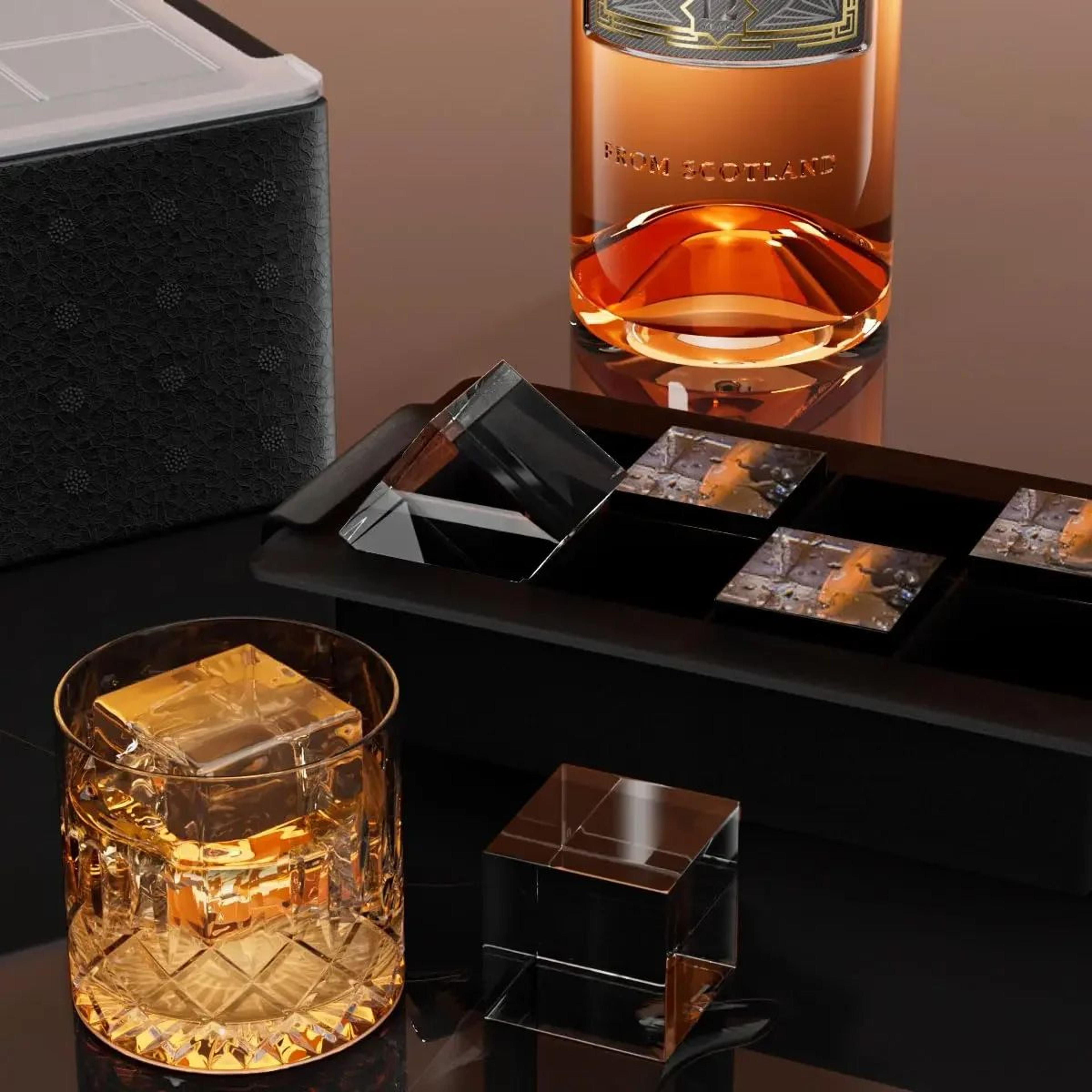 Clear Square Ice Cube Tray For Whiskey 1