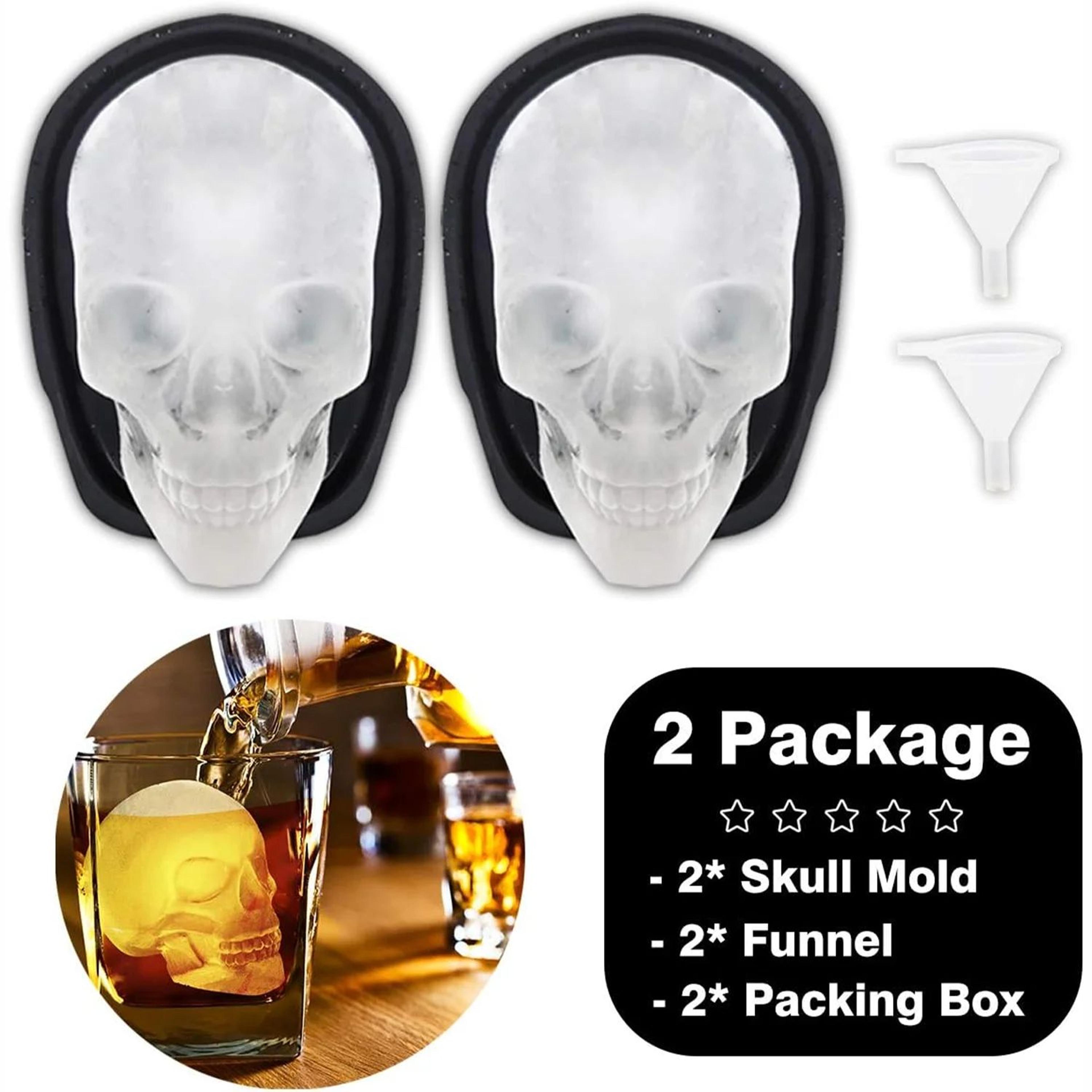 Large 3D Skull Ice Mold For Whiskey 4