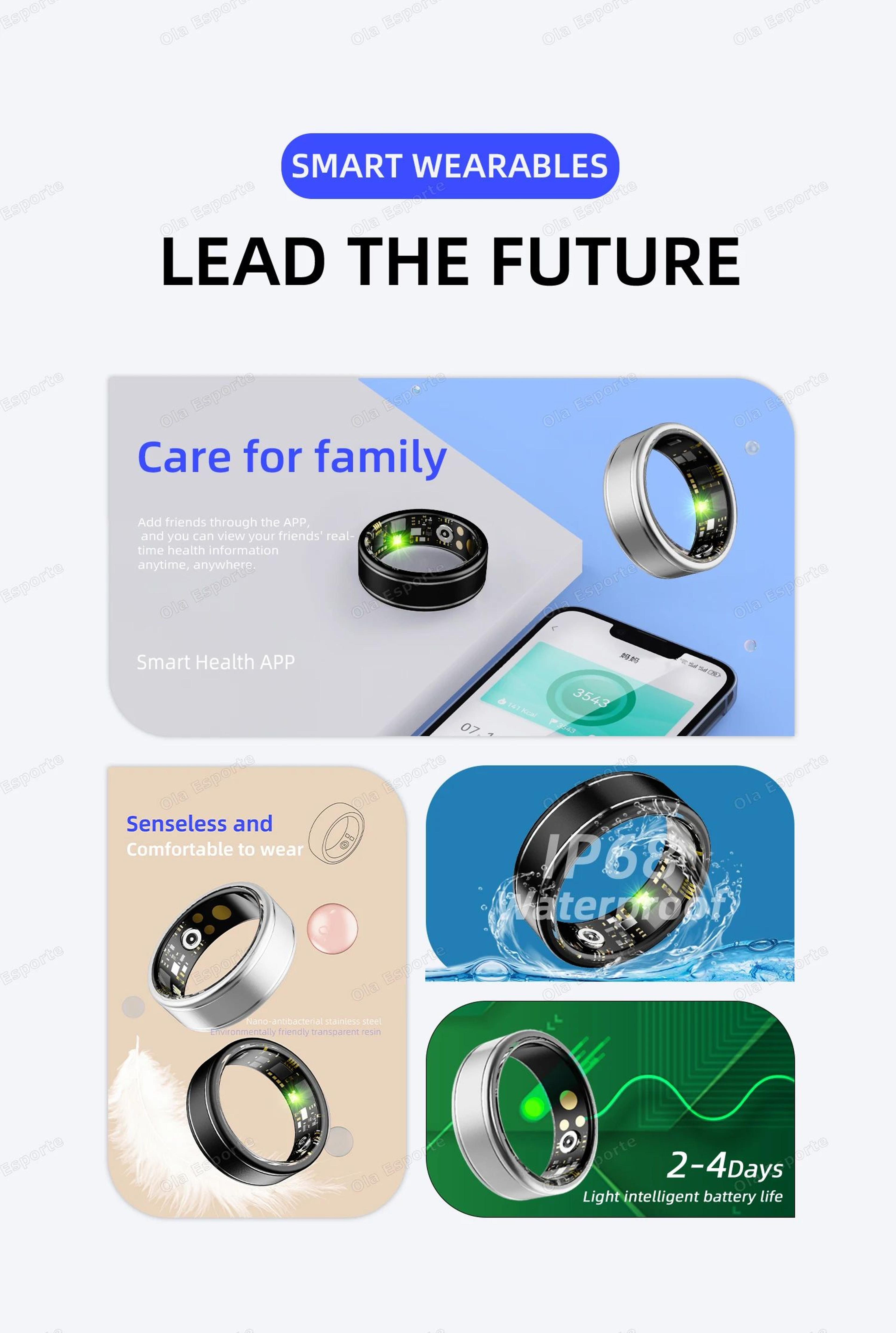 Smart Fitness Health Ring Heart Rate SpO2 Sleep Sport Tracker 7