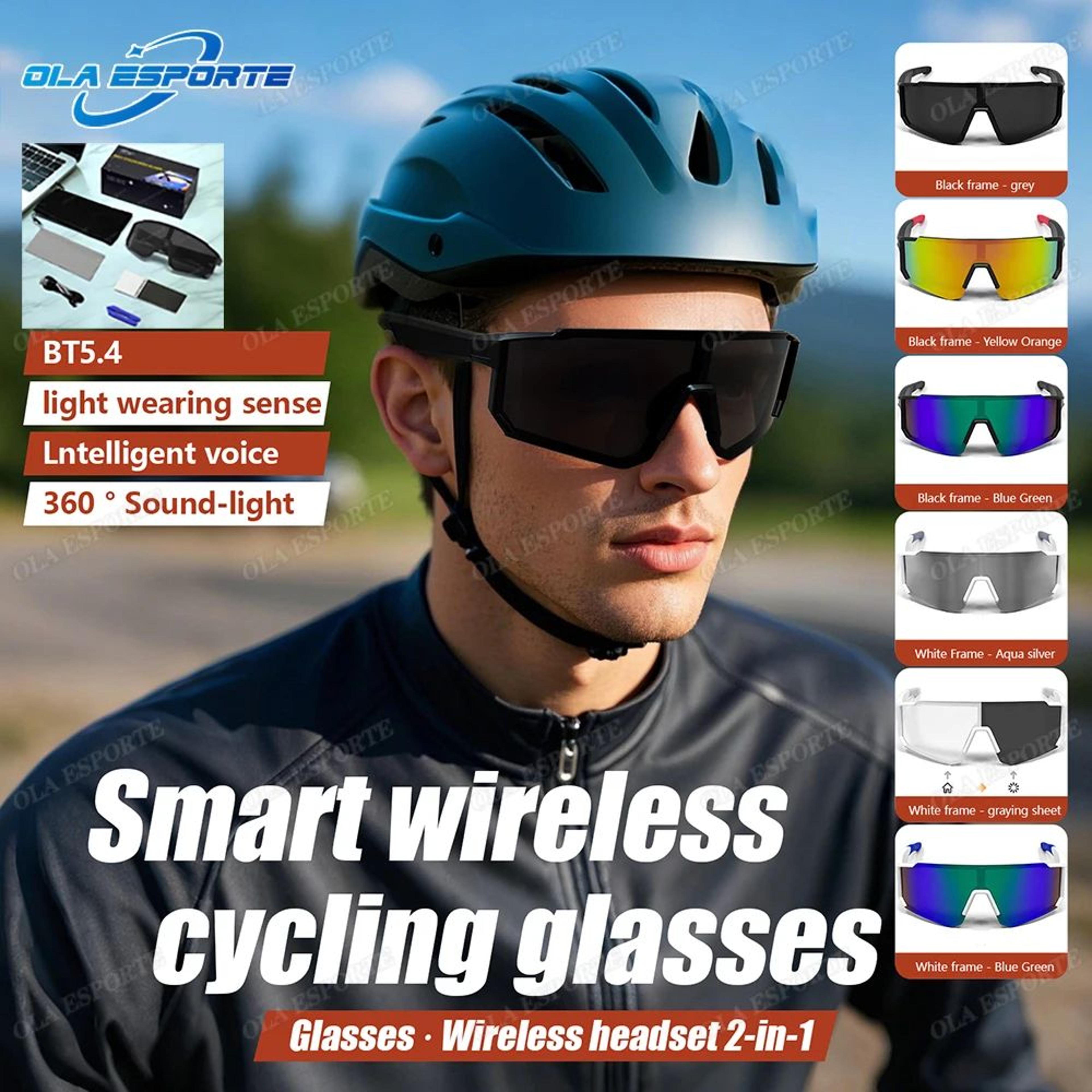 outdoor bluetooth audio smart glasses uv protection sports sunglasses