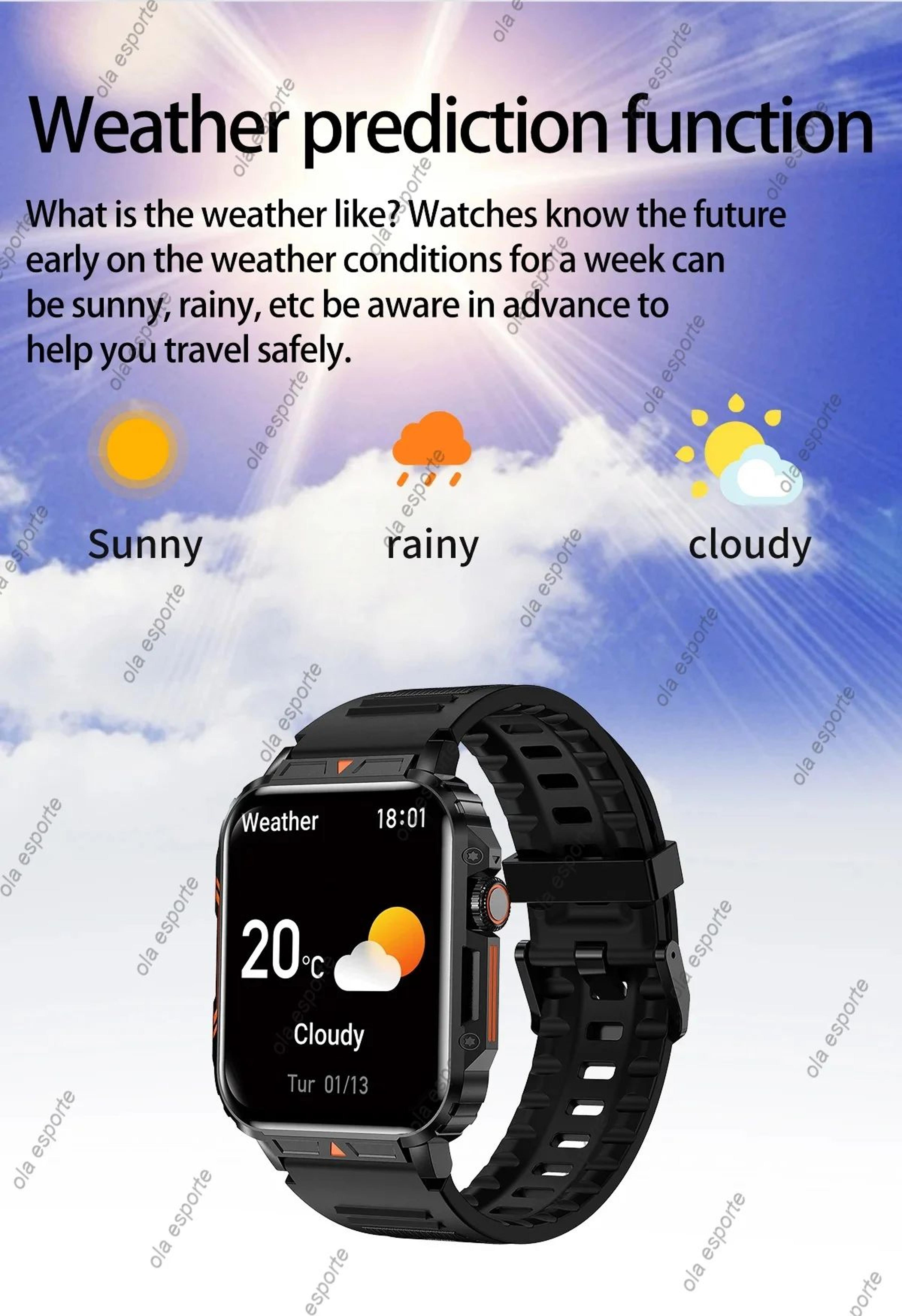 Outdoor Military Bluetooth Smart Watch Heart Rate SpO2 Fitness Tracker 14
