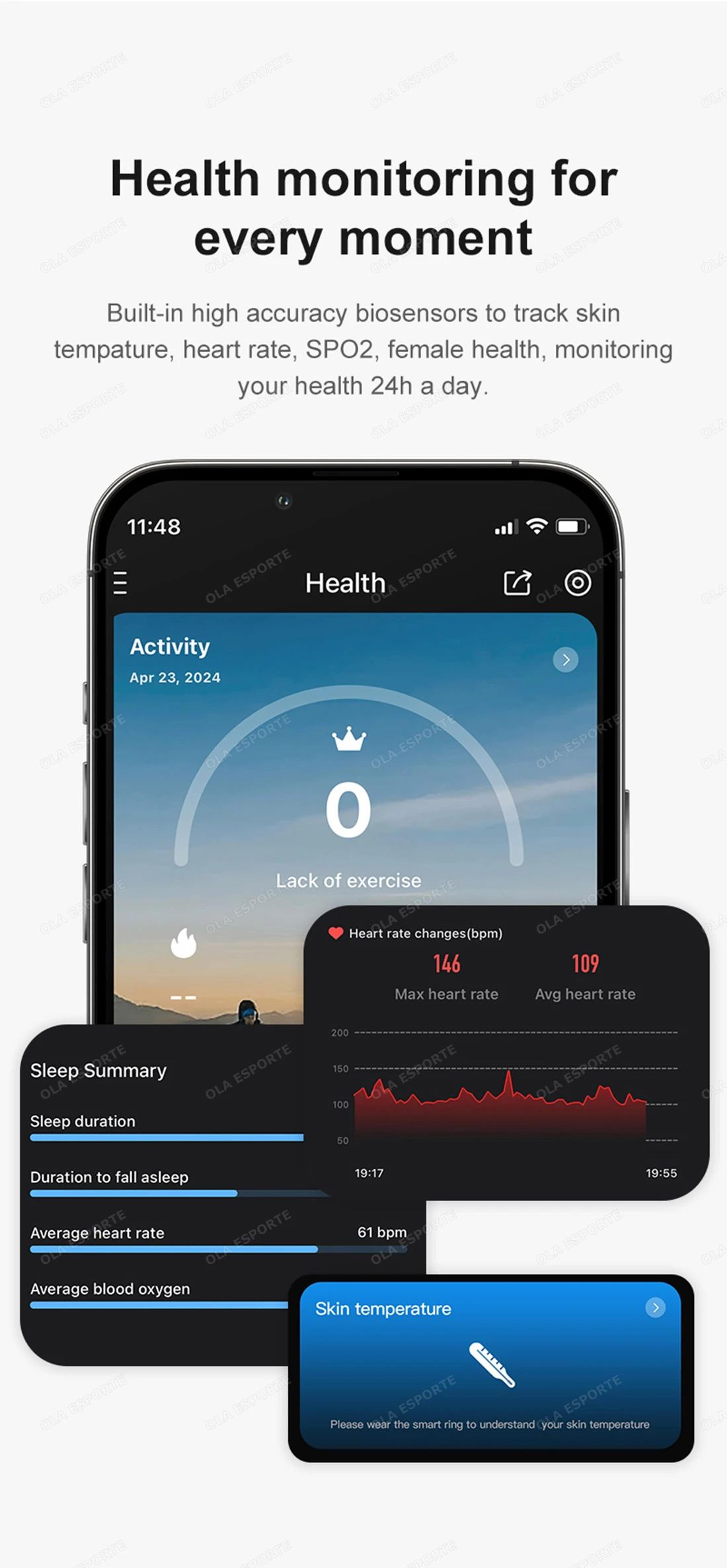 R09 Smart Health Fitness Ring Heart Rate SpO2 Sleep Tracker 8