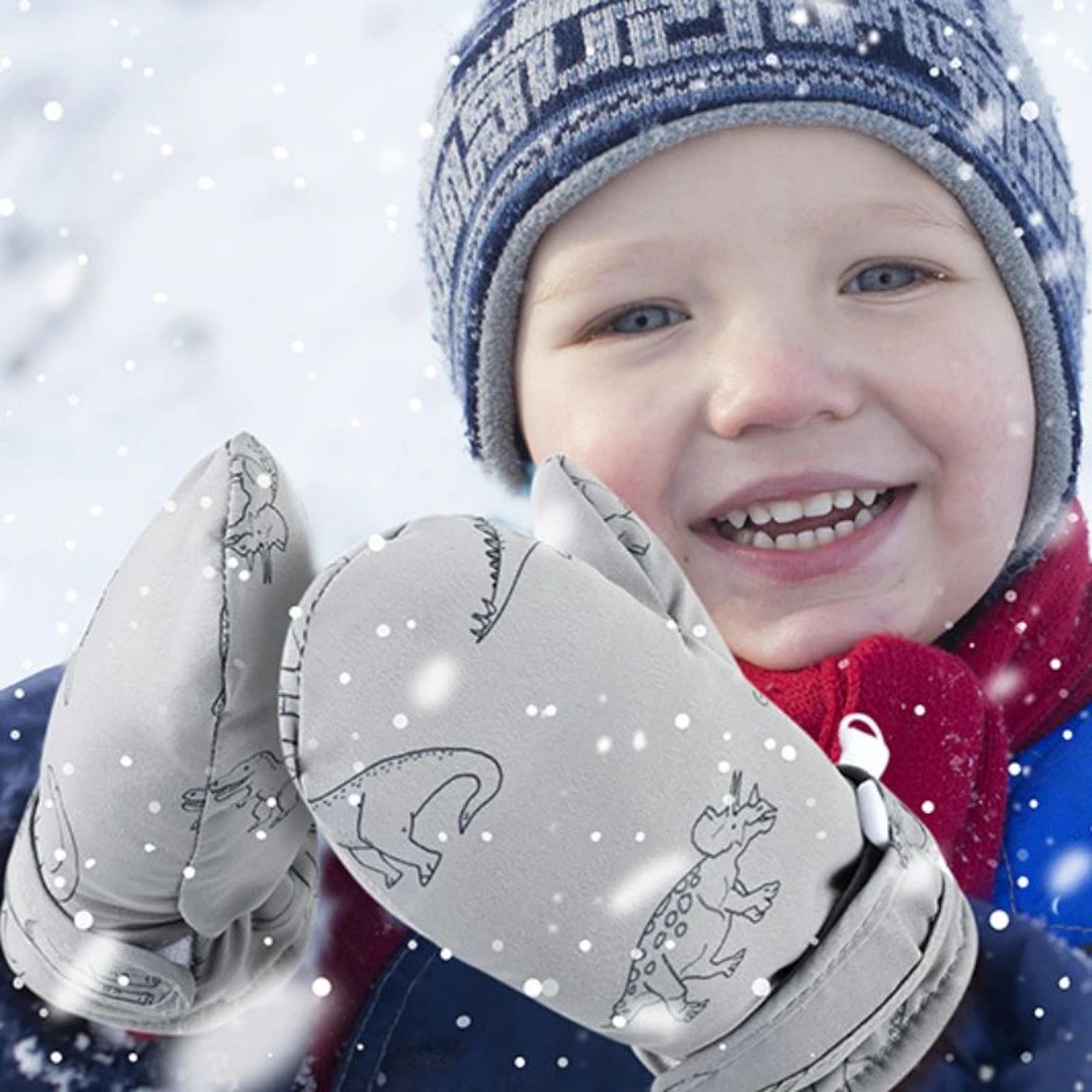 Kids Winter Ski Gloves Cartoon Warm Waterproof Outdoor Mittens 1
