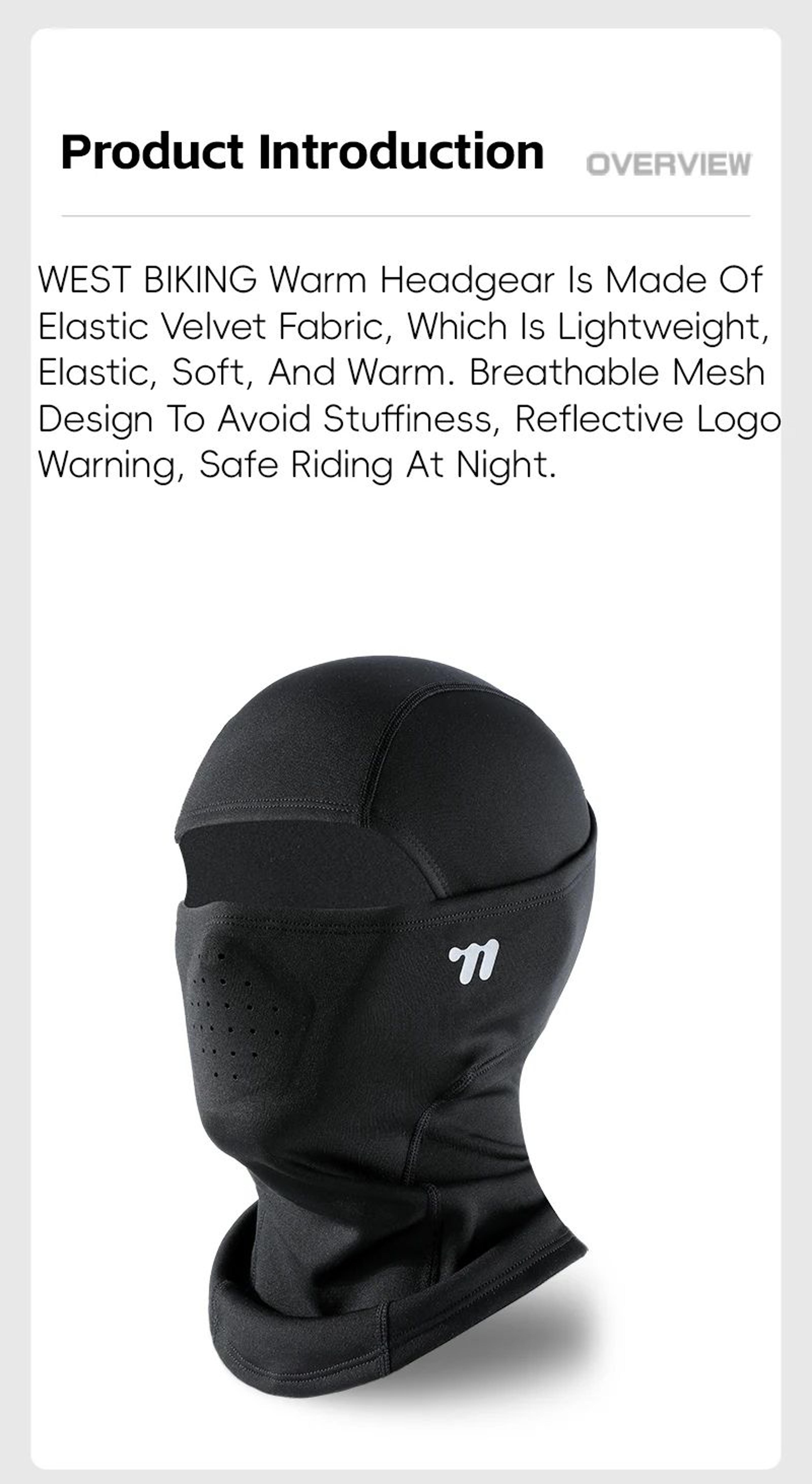 WEST BIKING Winter Fleece Balaclava Windproof Thermal Face Mask 7