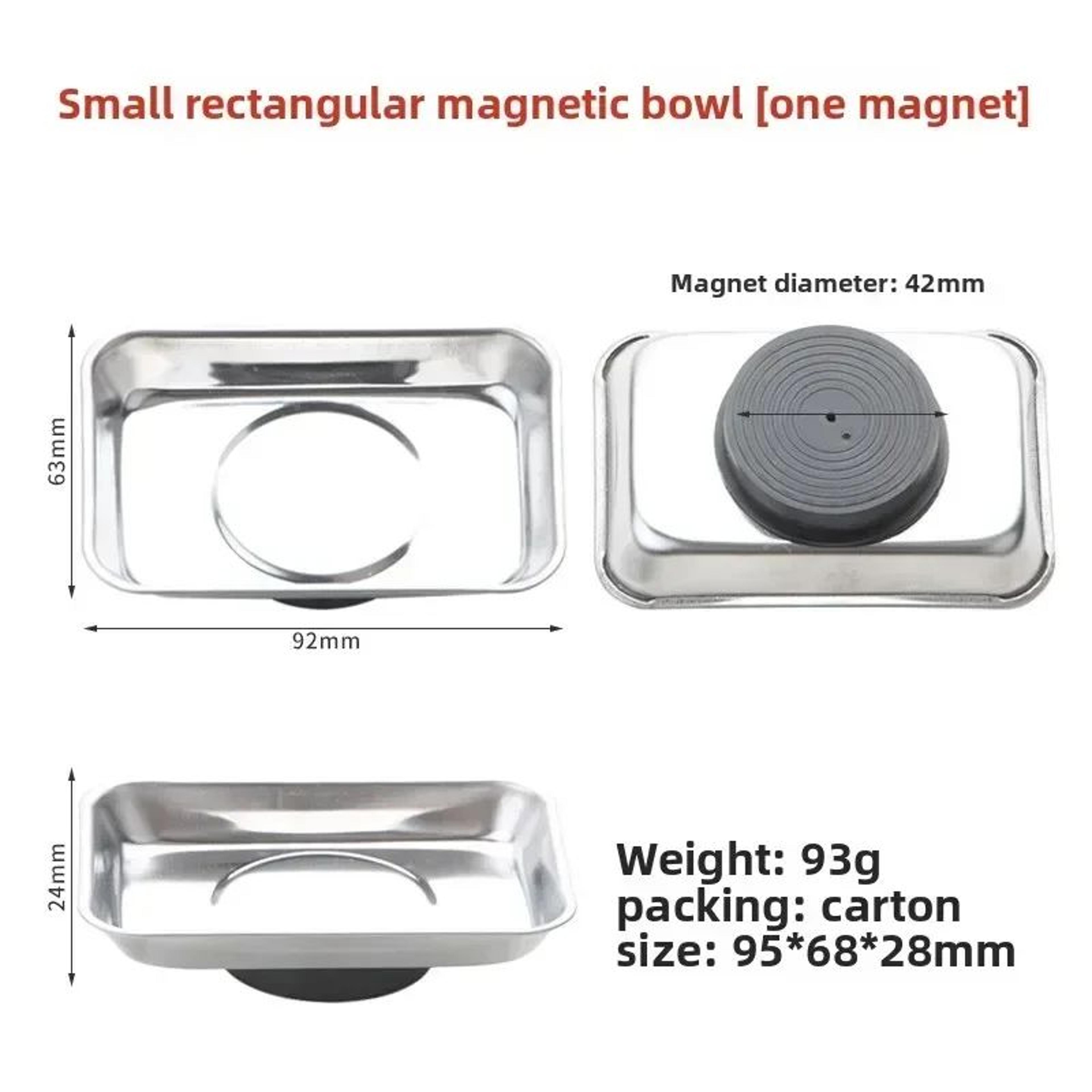Magnetic Stainless Steel Parts Bowl Round Or Square Tool Tray 8