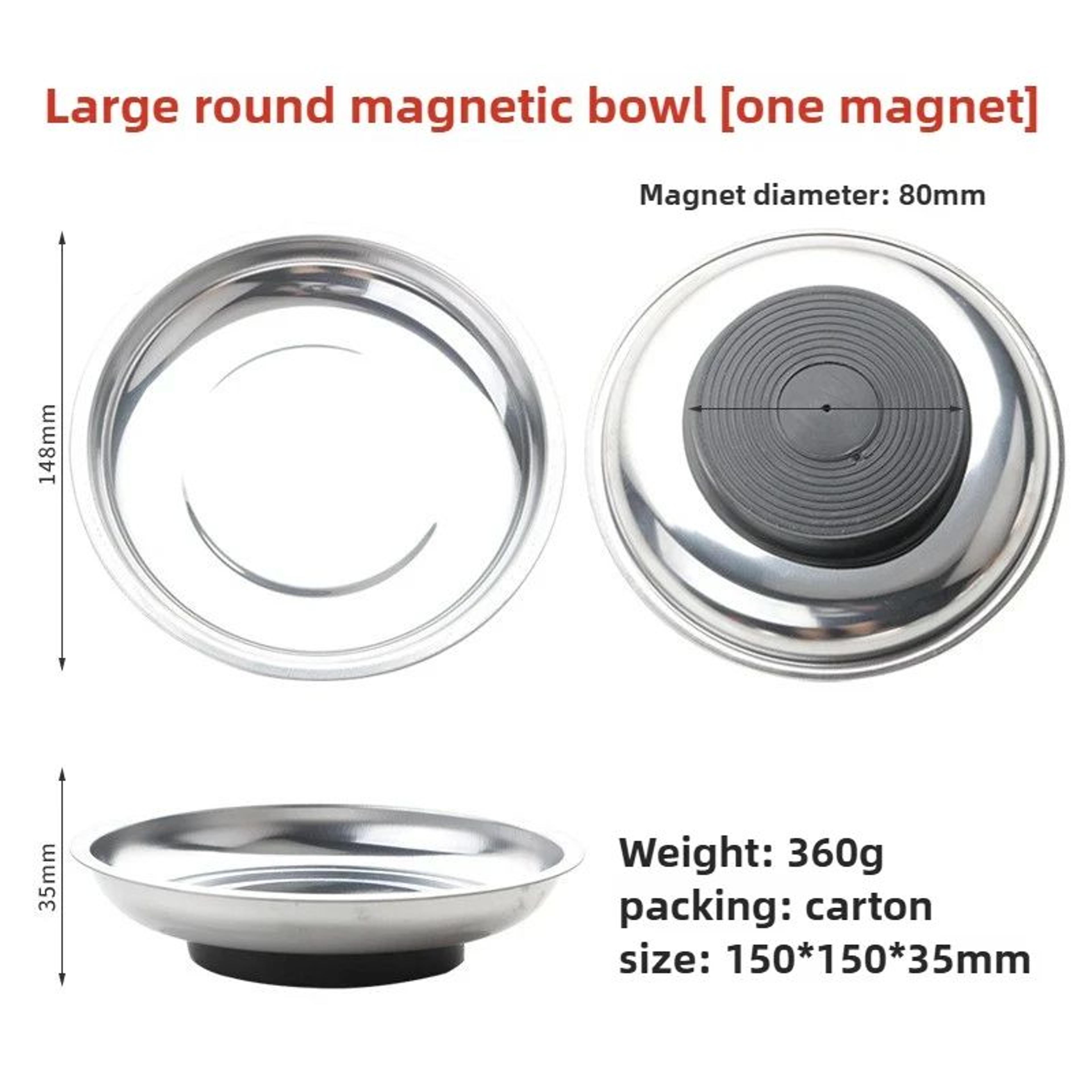 Magnetic Stainless Steel Parts Bowl Round Or Square Tool Tray 21
