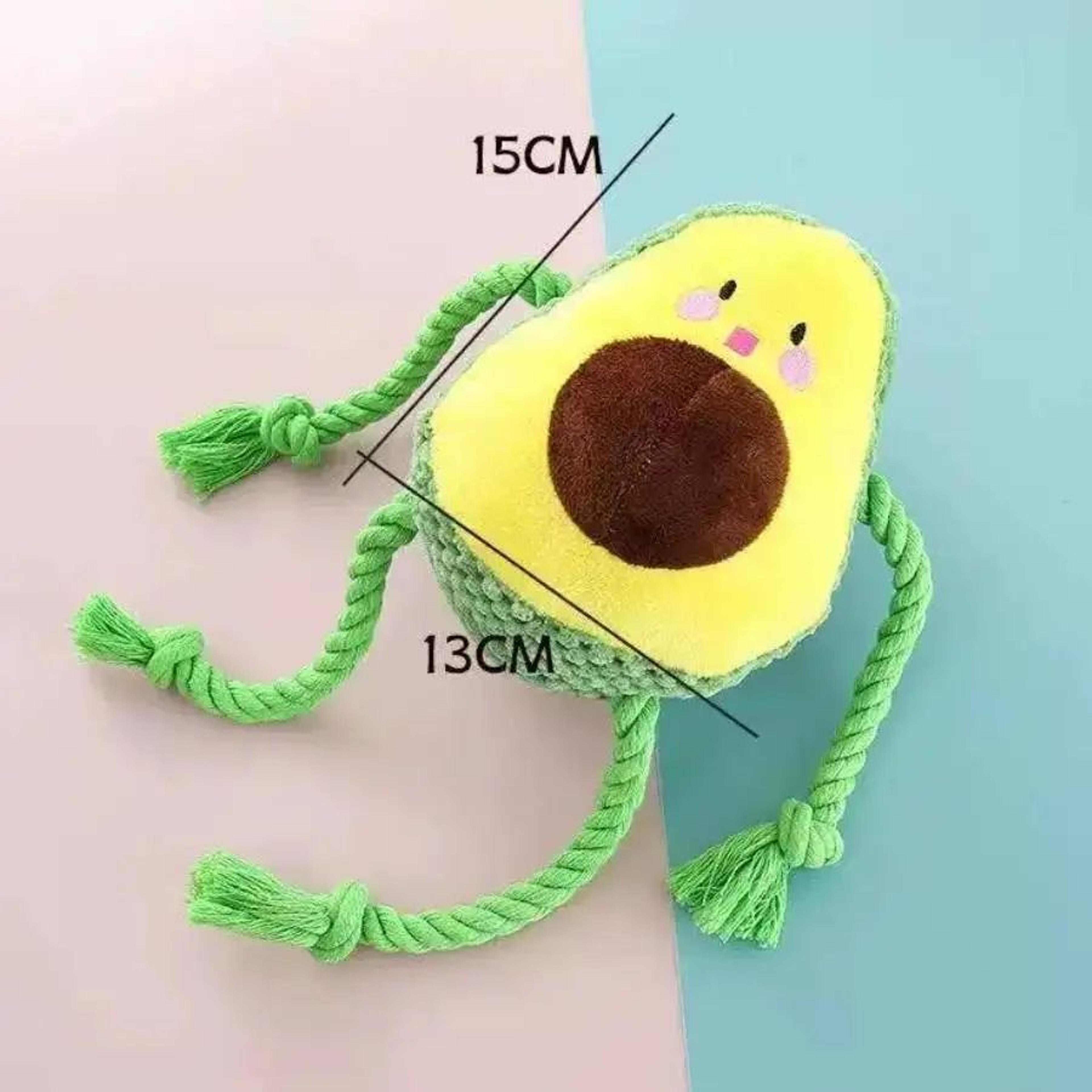 Avocado Plush Dog Toy With Rope Knot Interactive Chew Toy 1