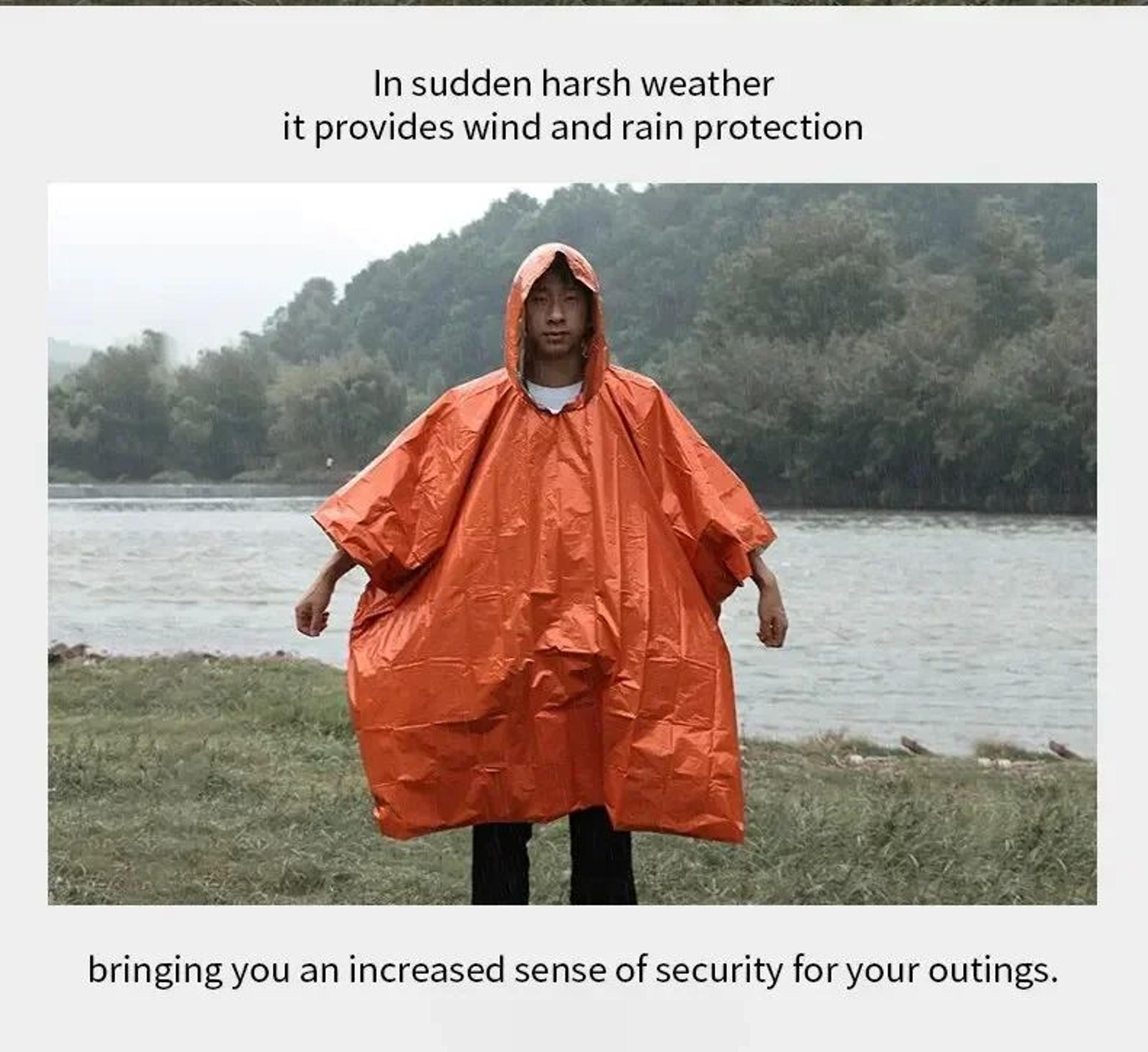 Emergency Waterproof Rain Poncho 5