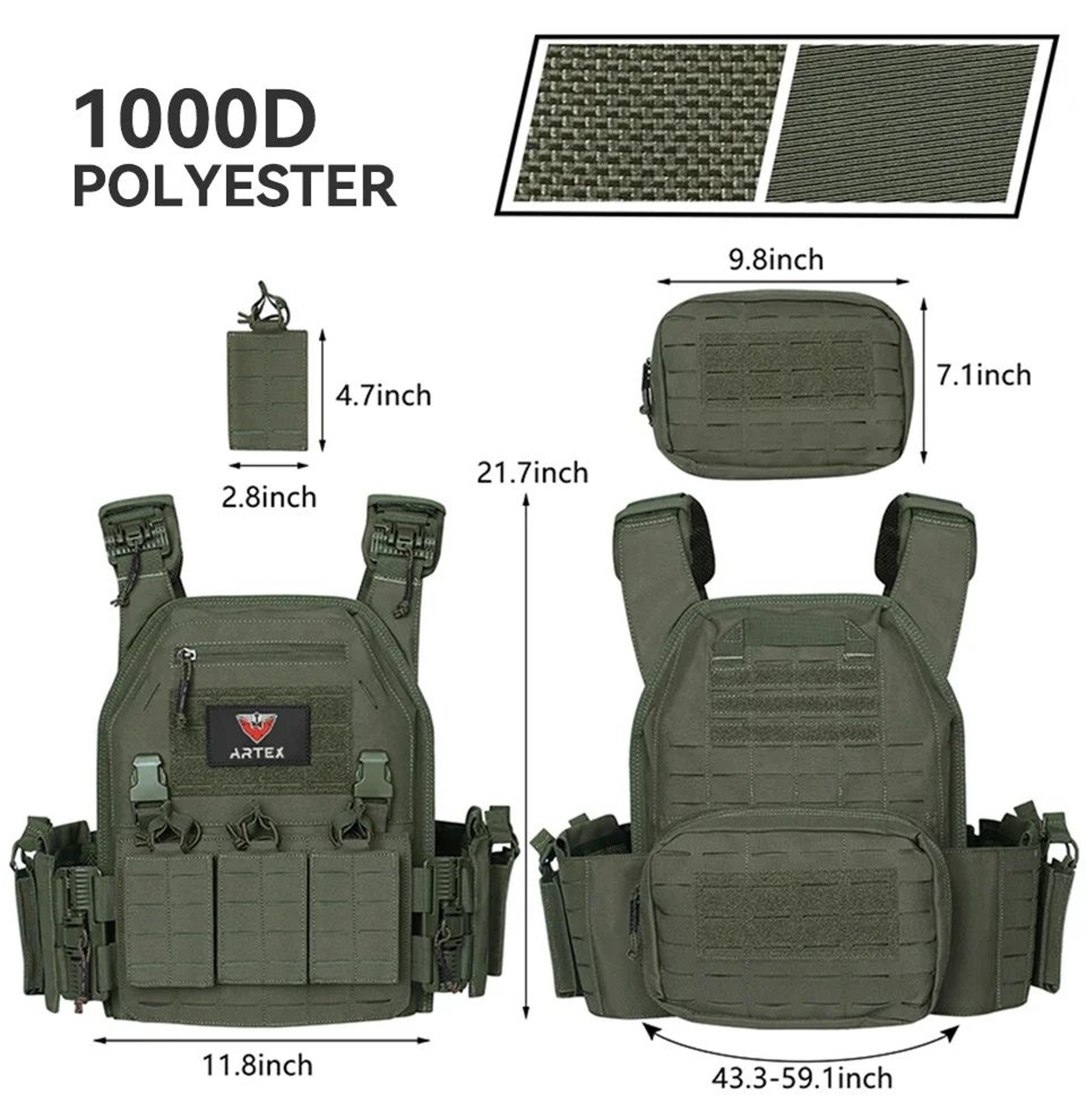 Ranger Green Tactical Plate Carrier Vest 4