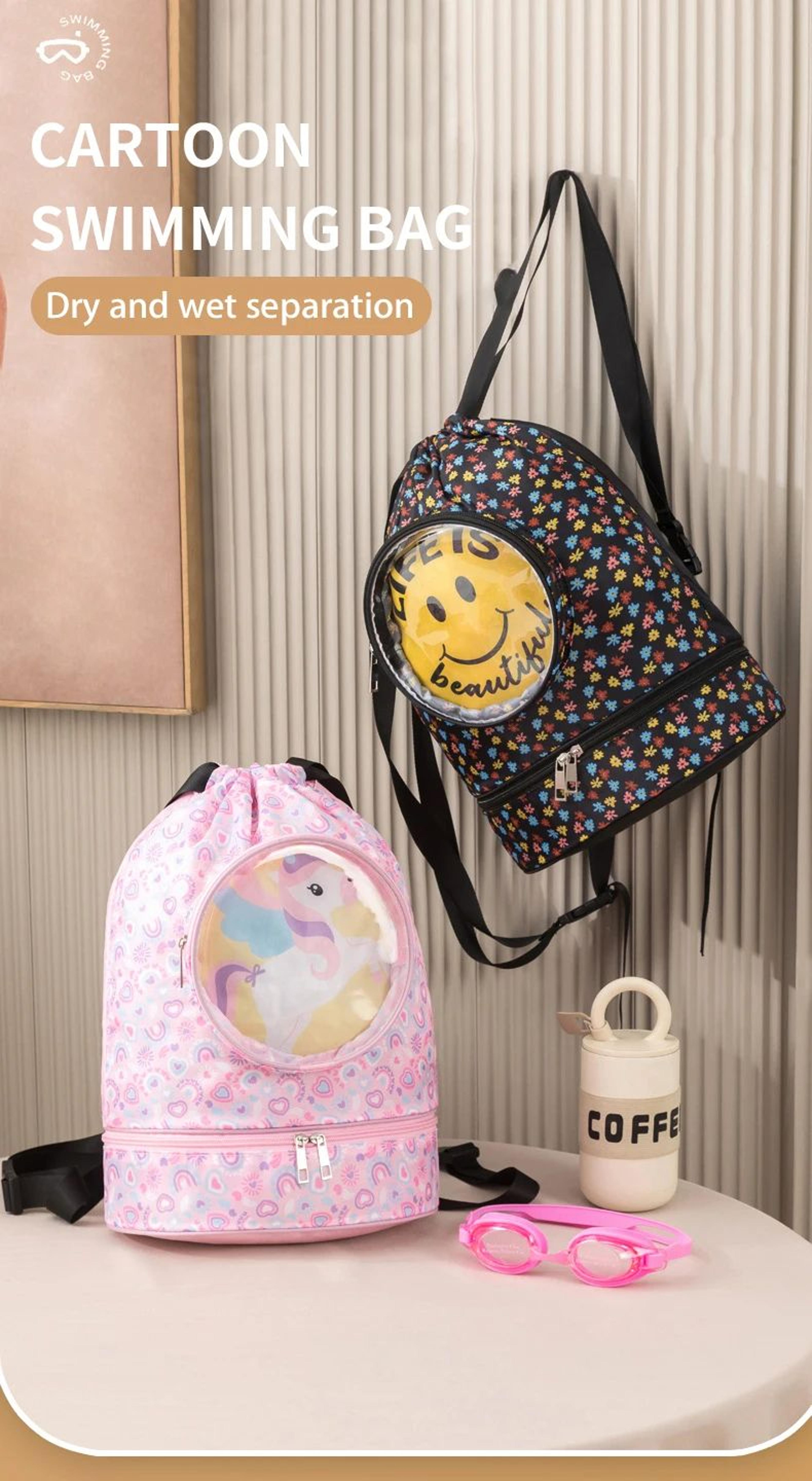 Cartoon Dry Wet Swimming Backpack 6