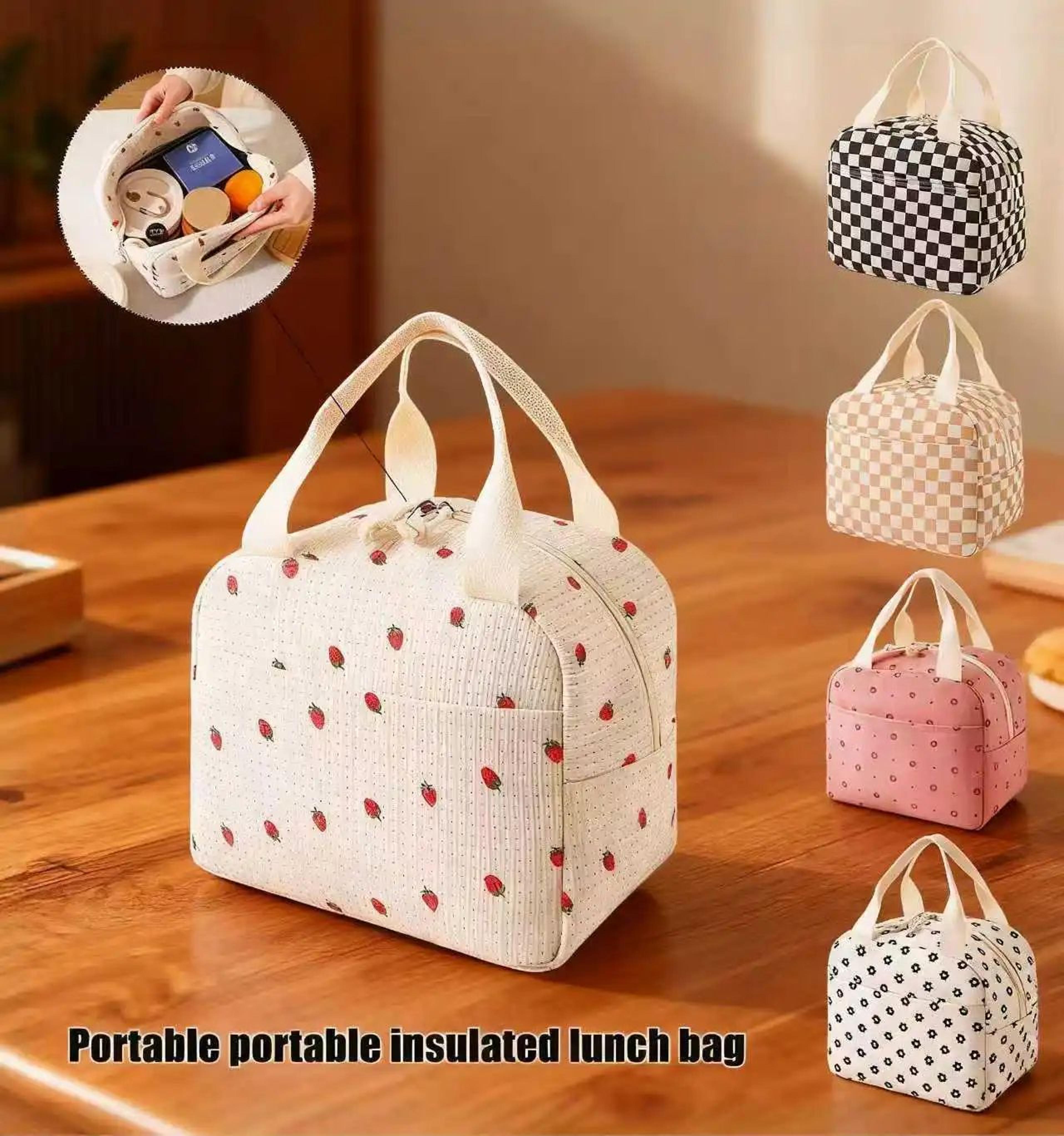 Corduroy Portable Insulated Lunch Bag 0