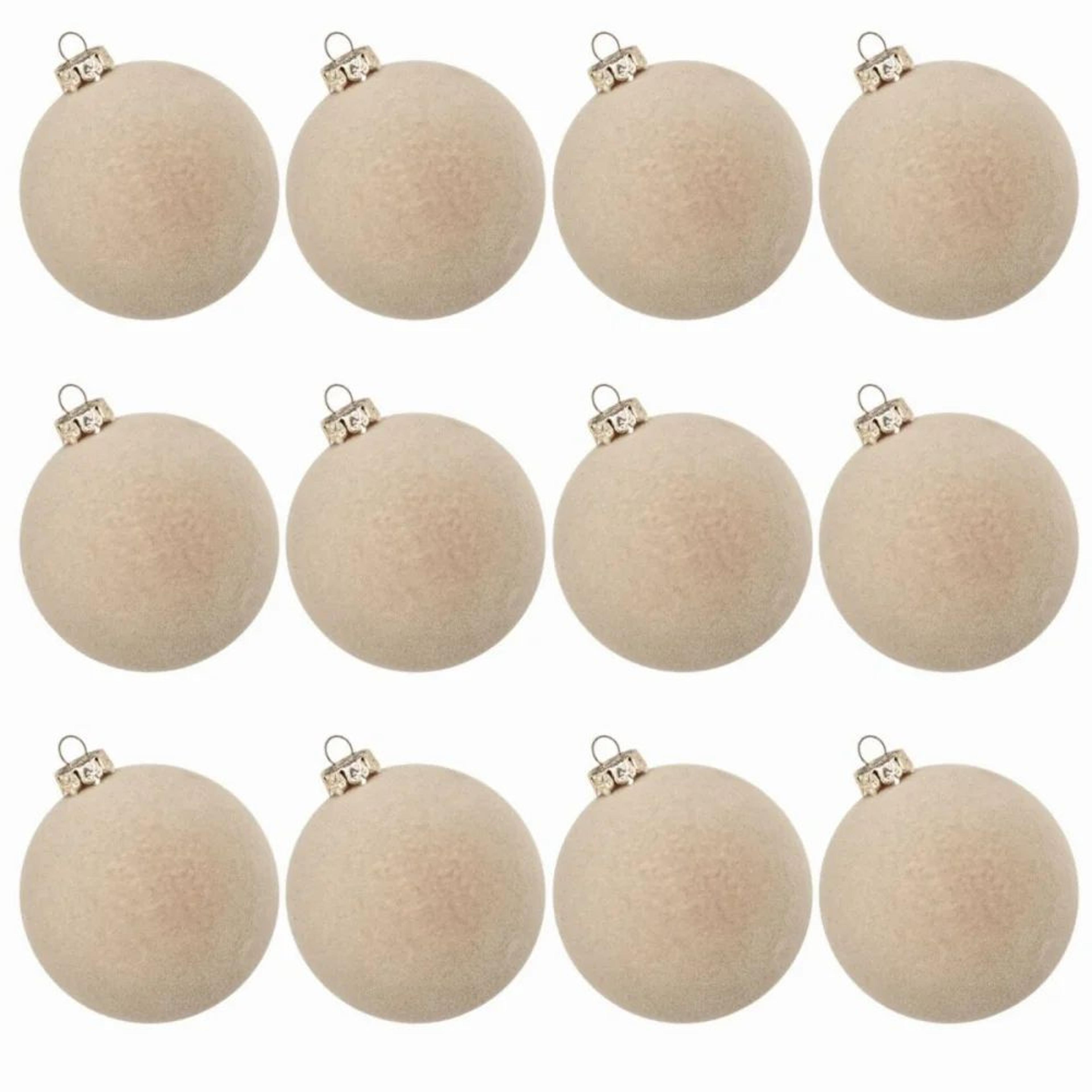 Velvet Christmas Tree Ball Ornament Set 4