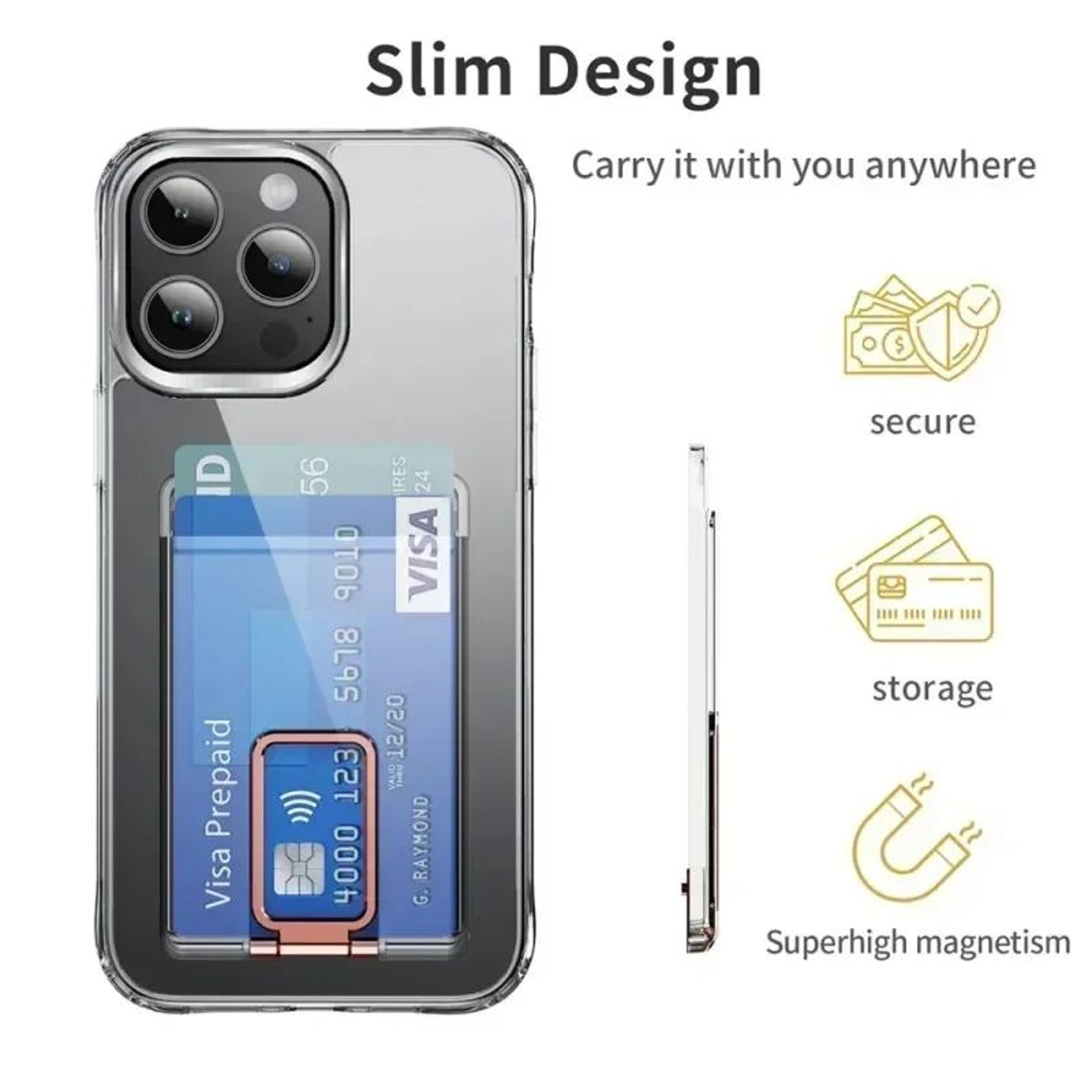 Clear Magnetic Card Holder Wallet Case 4