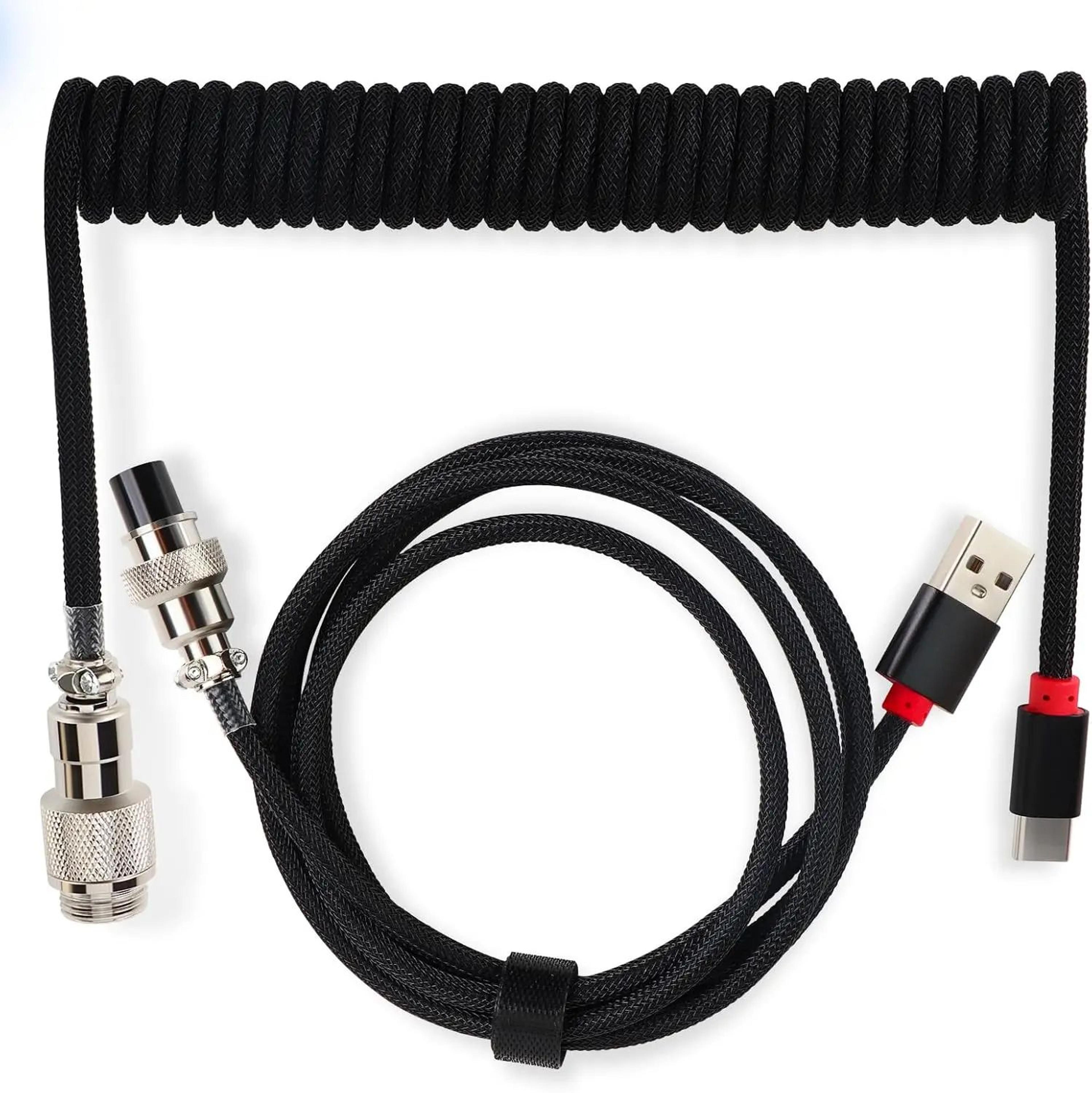 Coiled USB C Aviator Keyboard Cable 0