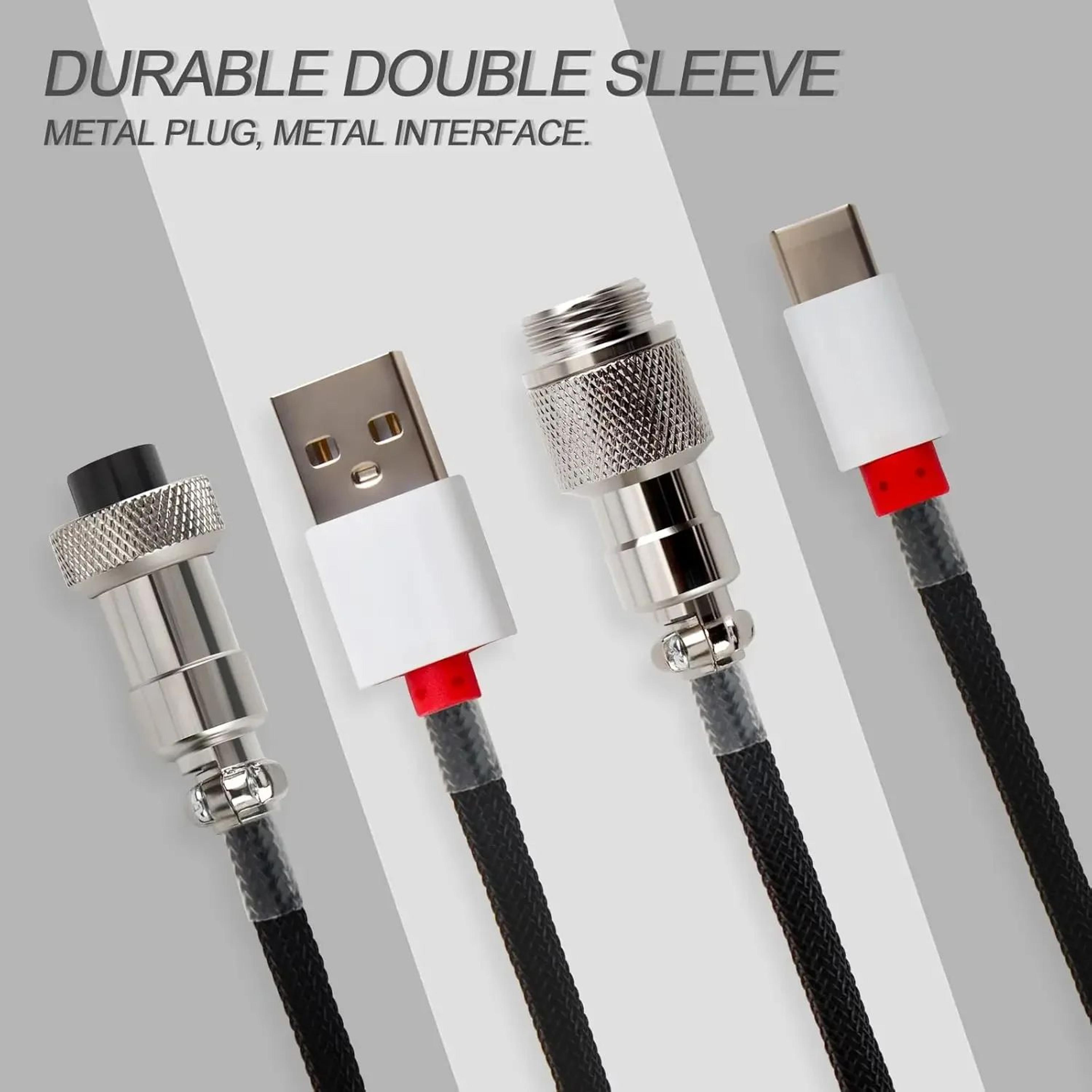 Coiled USB C Aviator Keyboard Cable 3