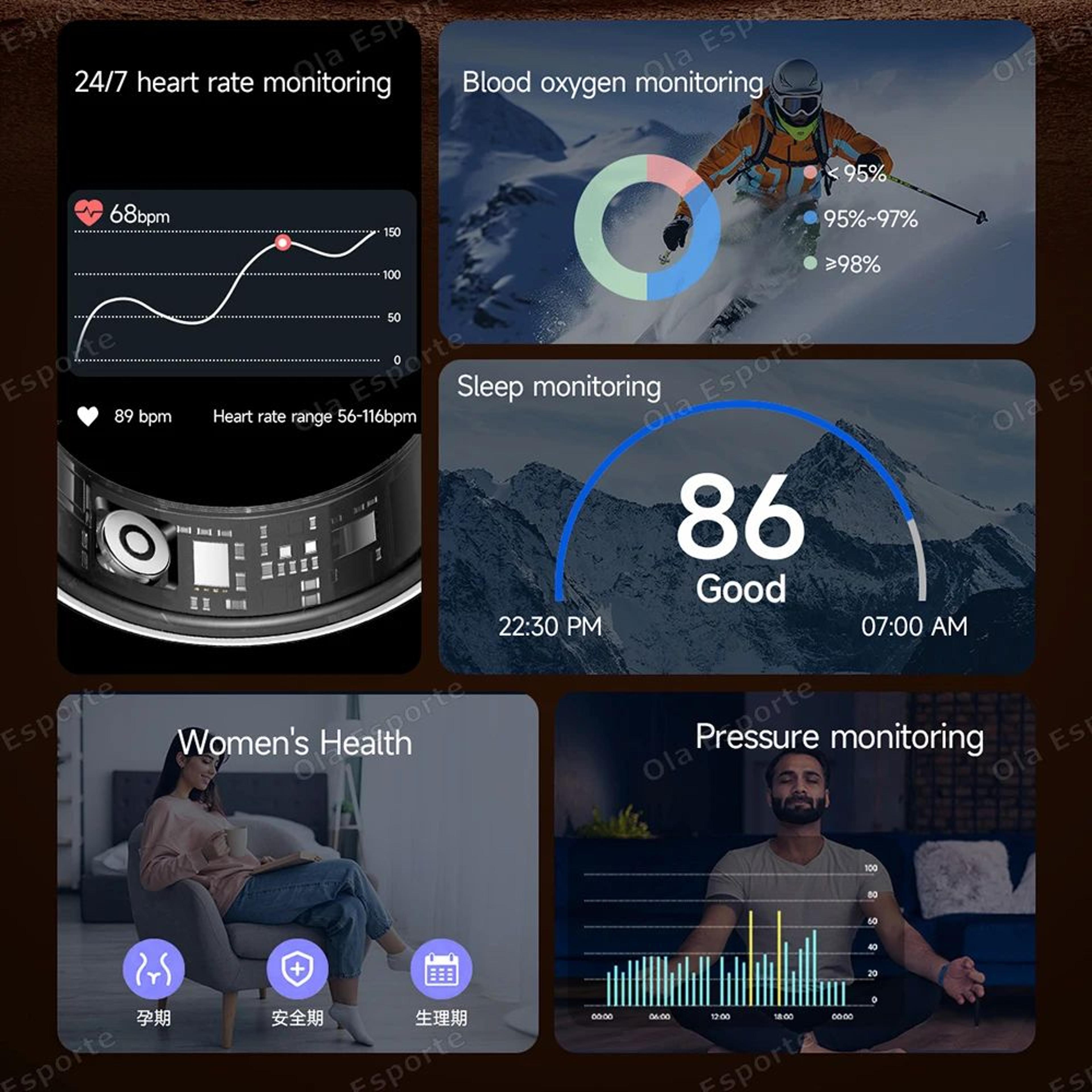 Smart Fitness Ring With Charging Case 1
