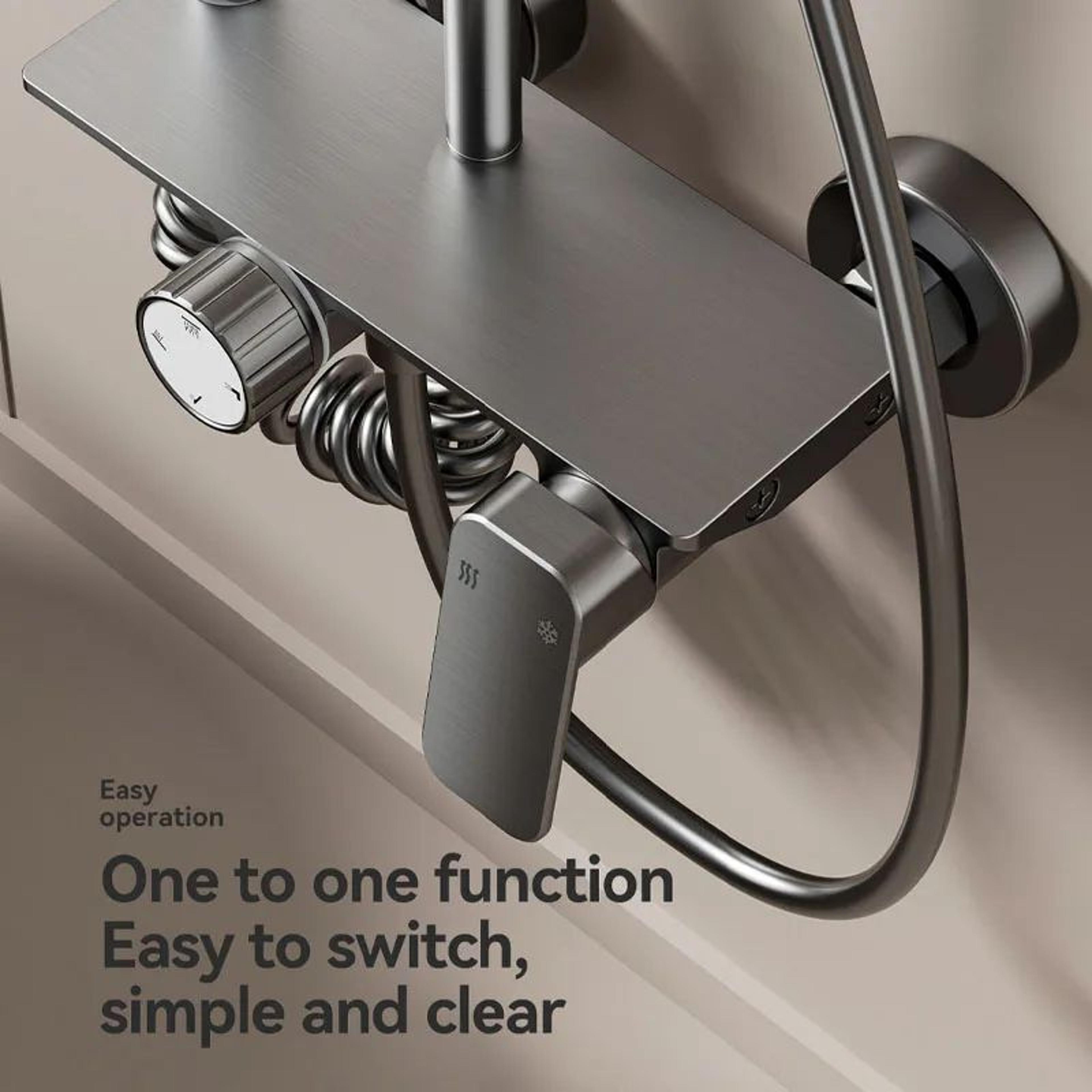 Gunmetal Gray Bathroom Shower System Set 1
