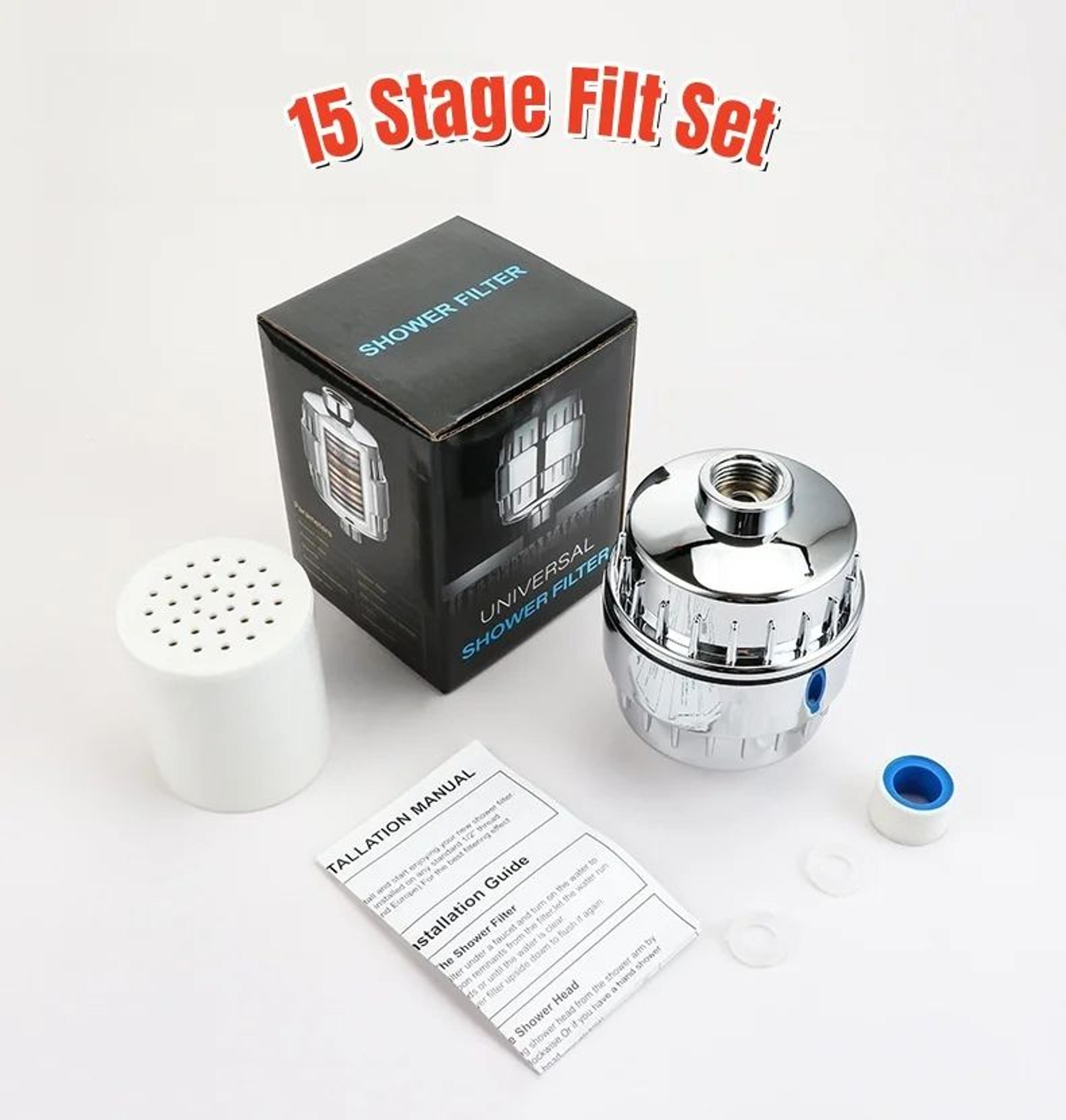 High Output Shower Water Filter System 12