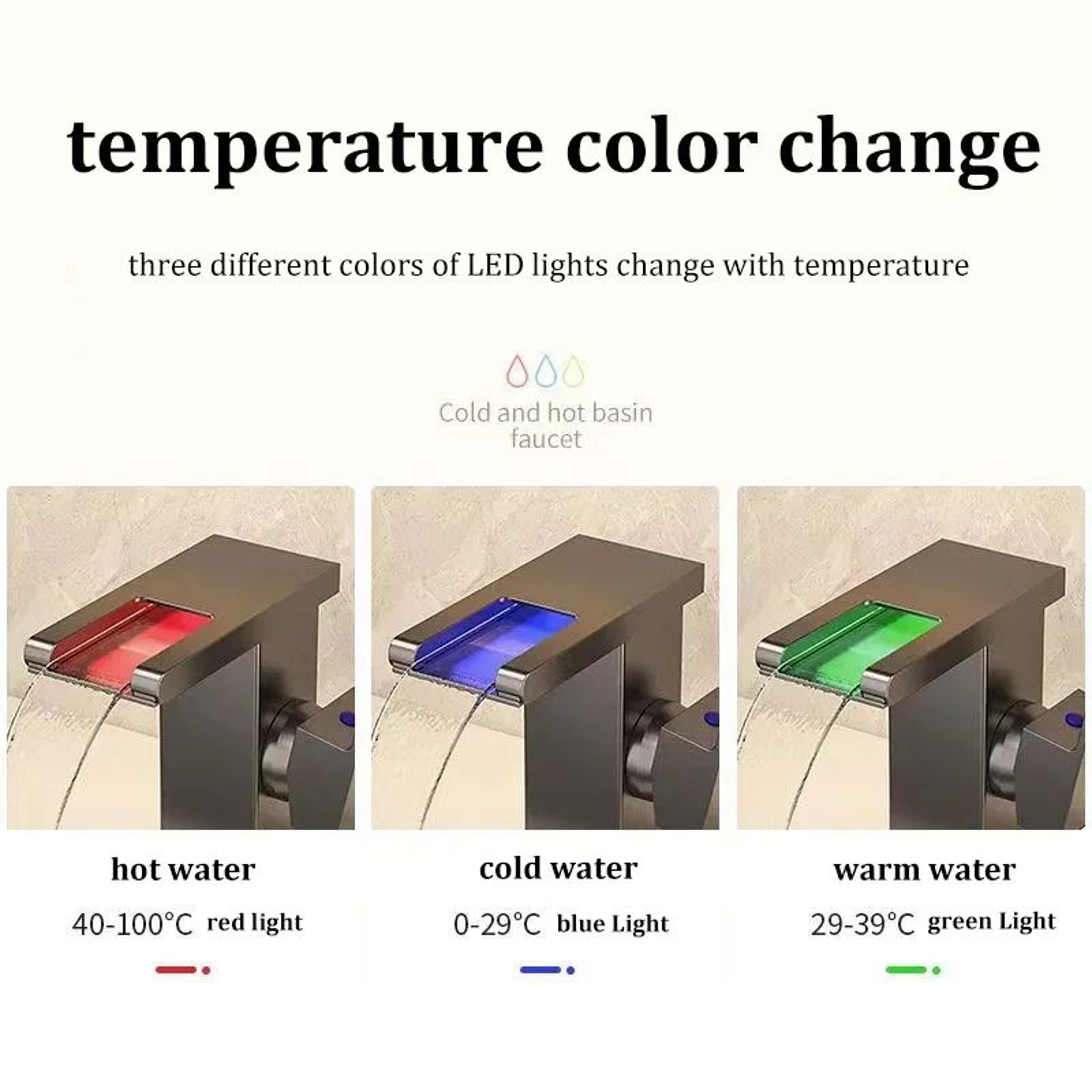 LED Waterfall Basin Faucet 2
