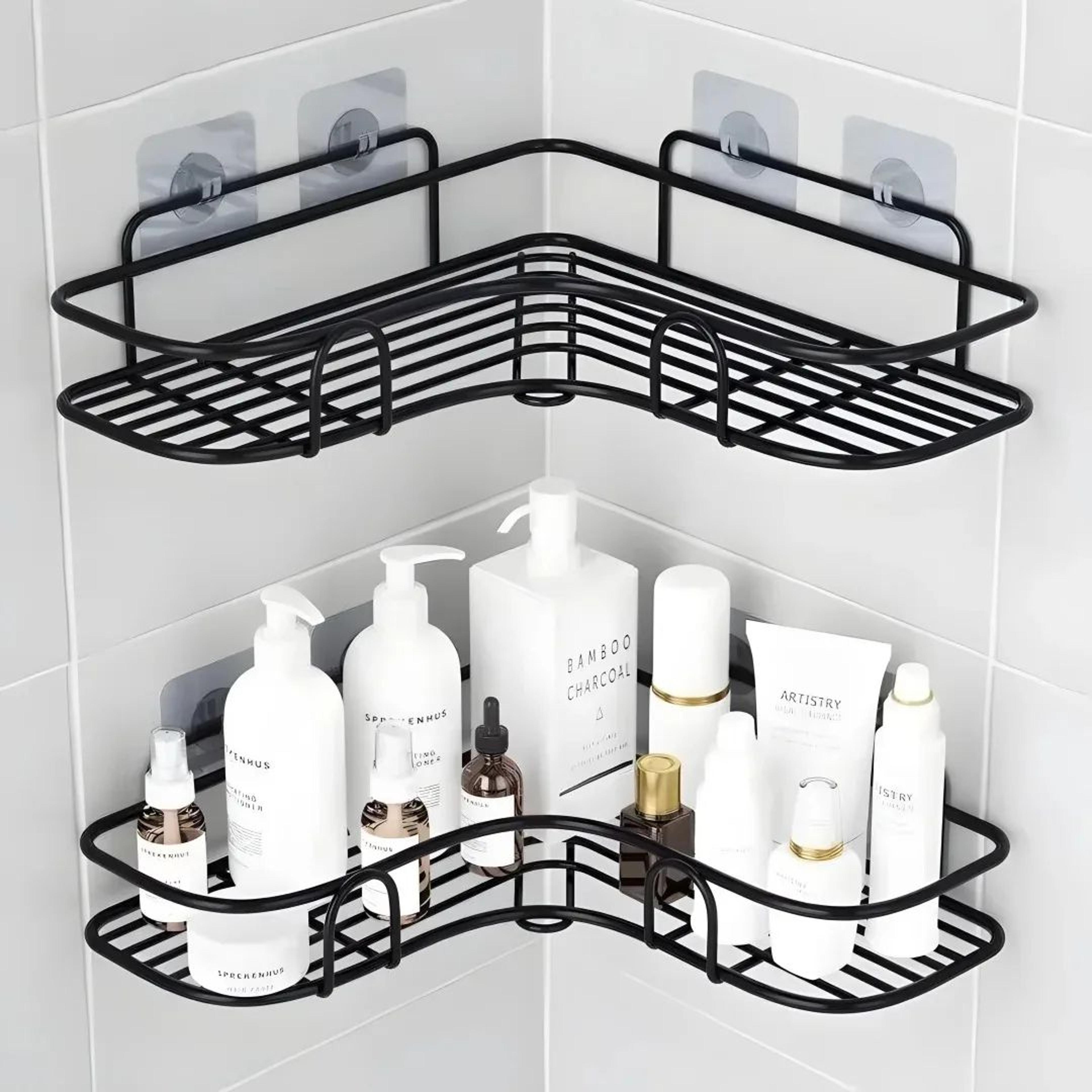 No Drill Bathroom Corner Shelf 1