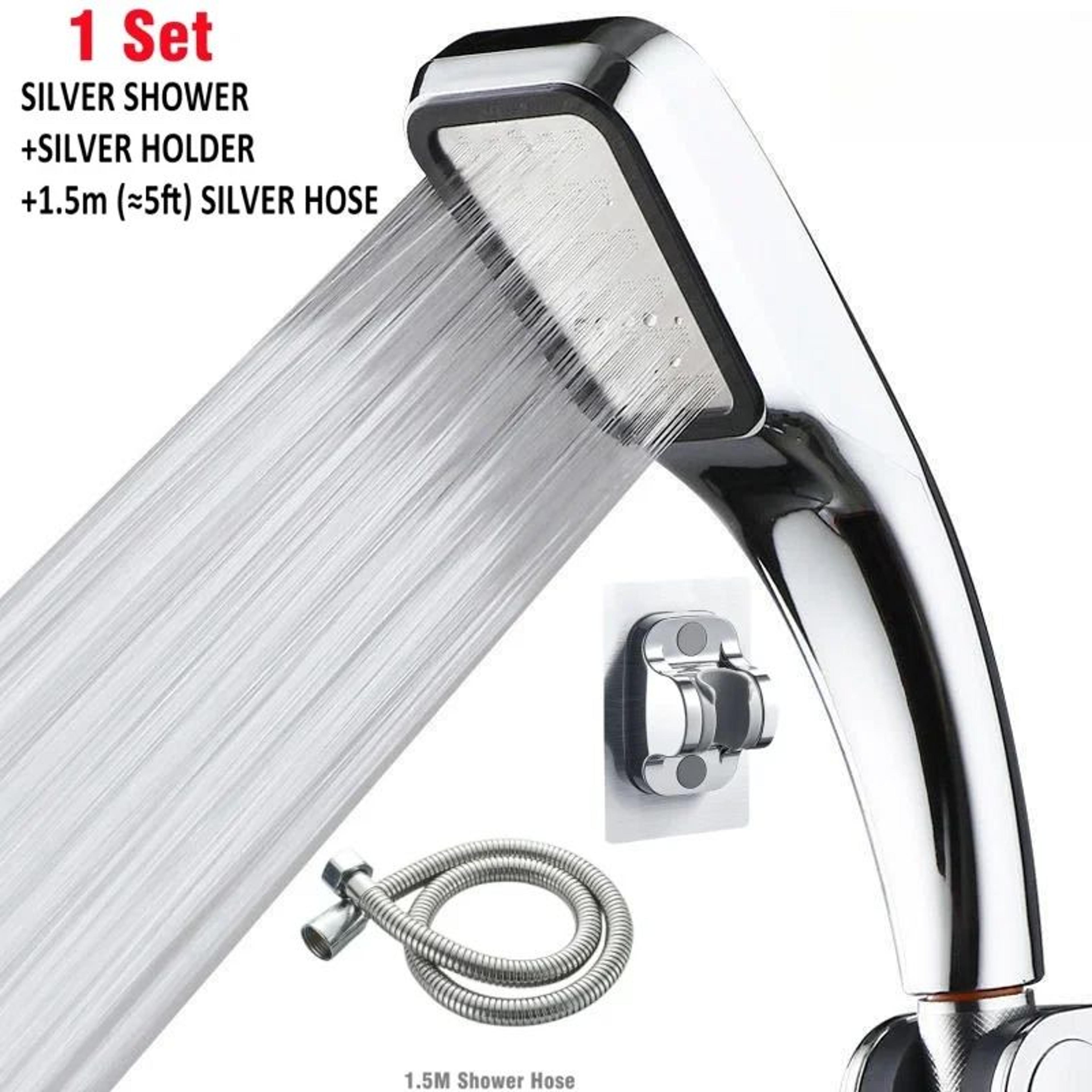 300-hole high pressure handheld shower head with hose