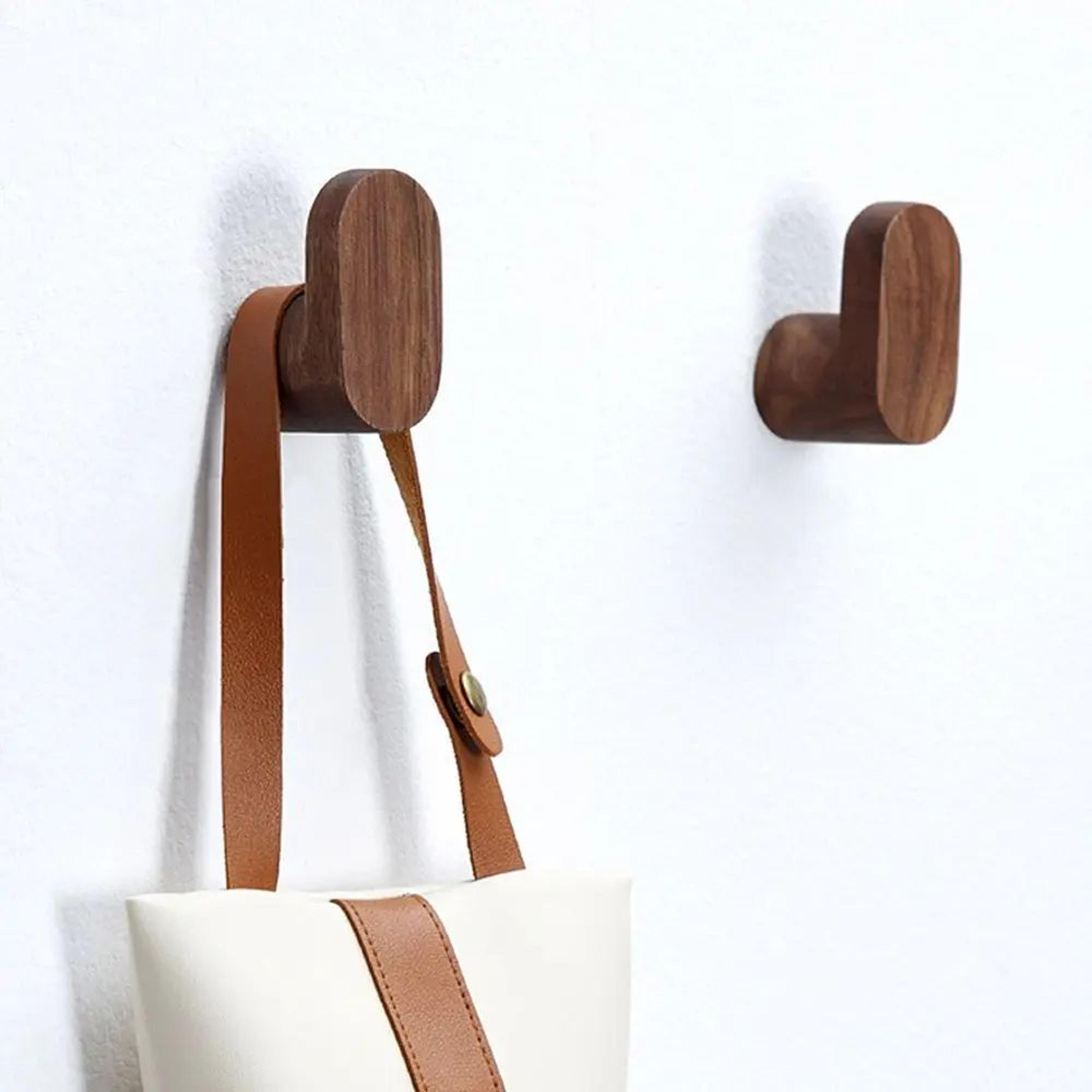 Wooden WallMounted Hook Organizer 0