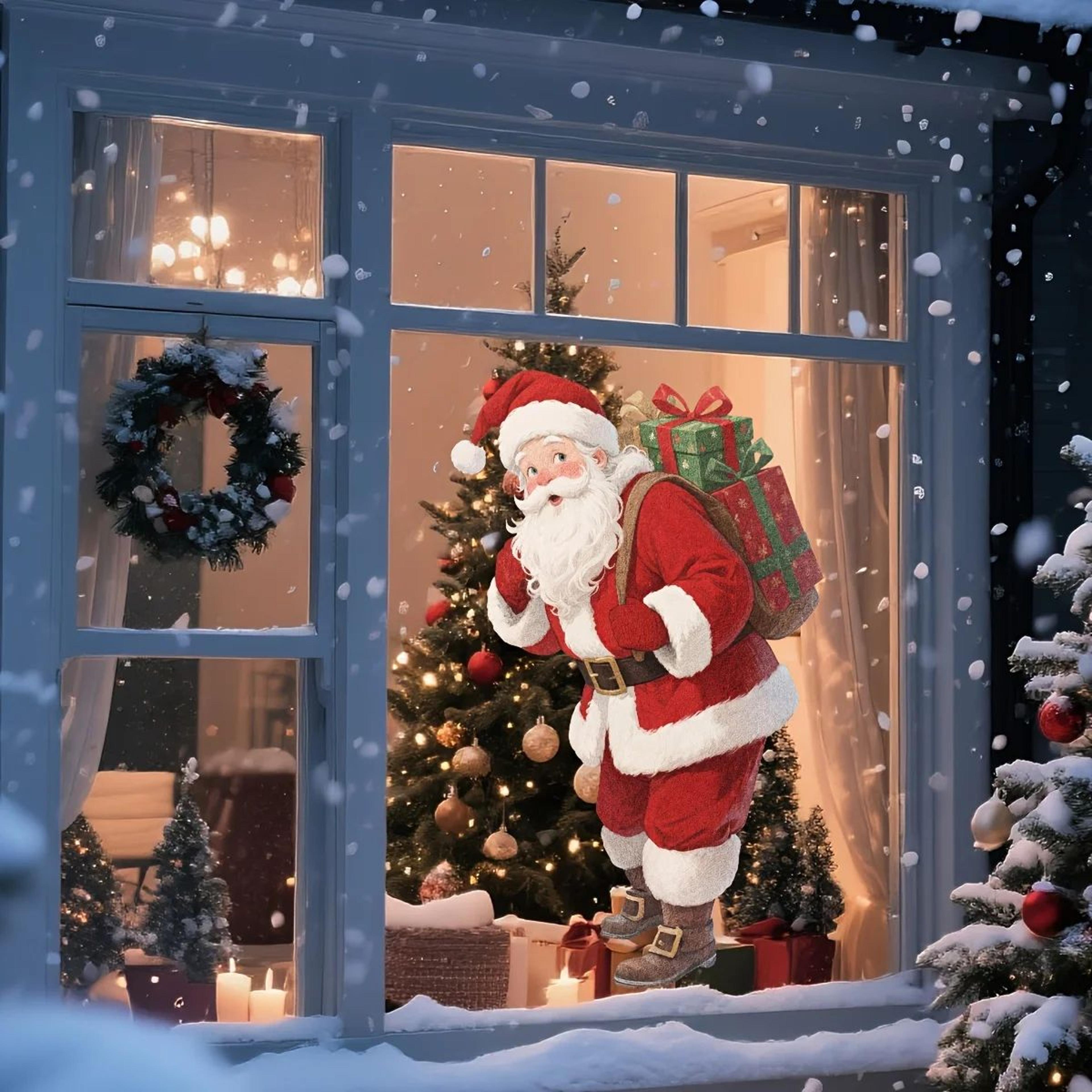 Peeking Santa Static Christmas Decoration 1