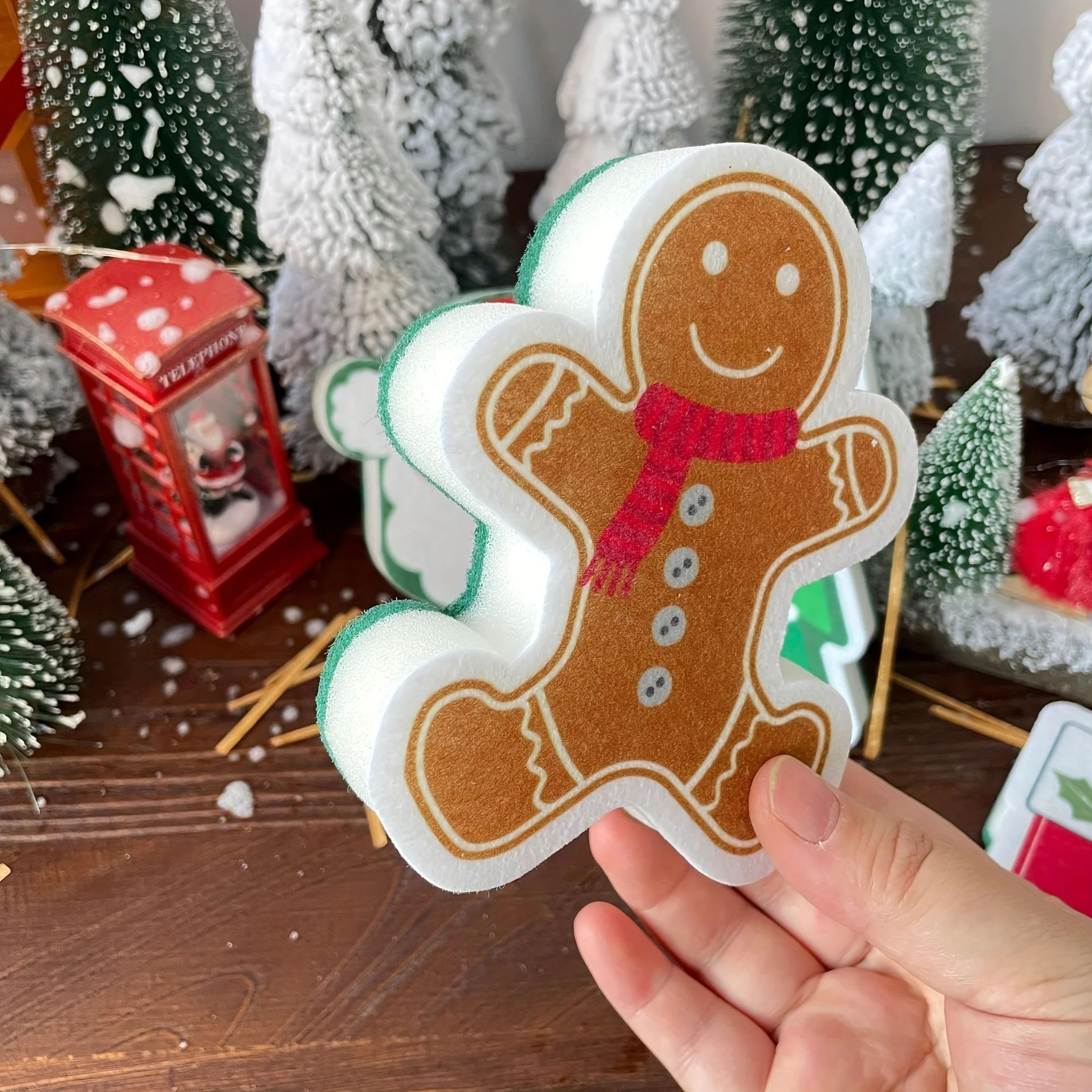 4Piece Christmas Kitchen Sponge Set 9