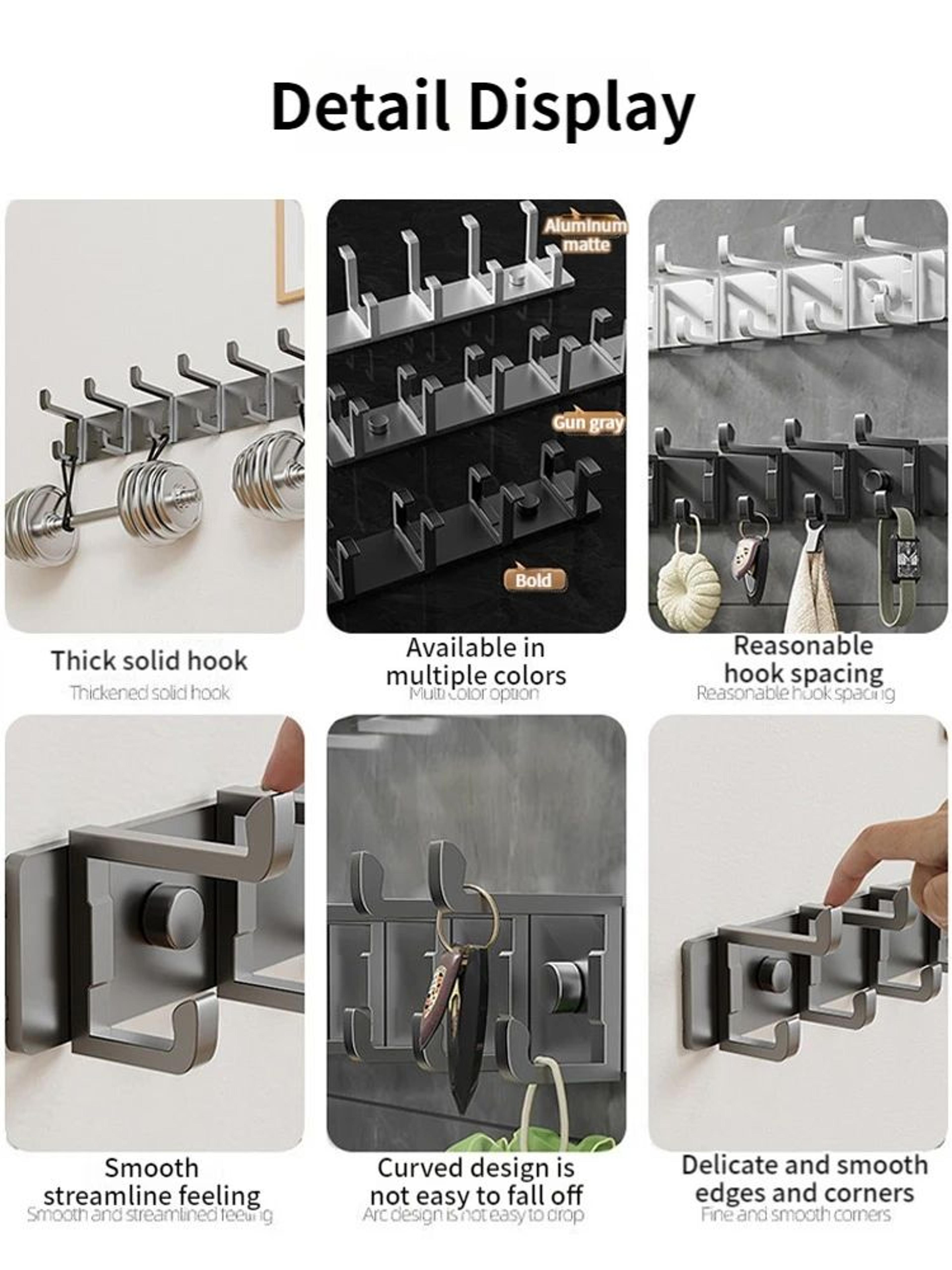 No Drill Folding Door Robe Hooks 5