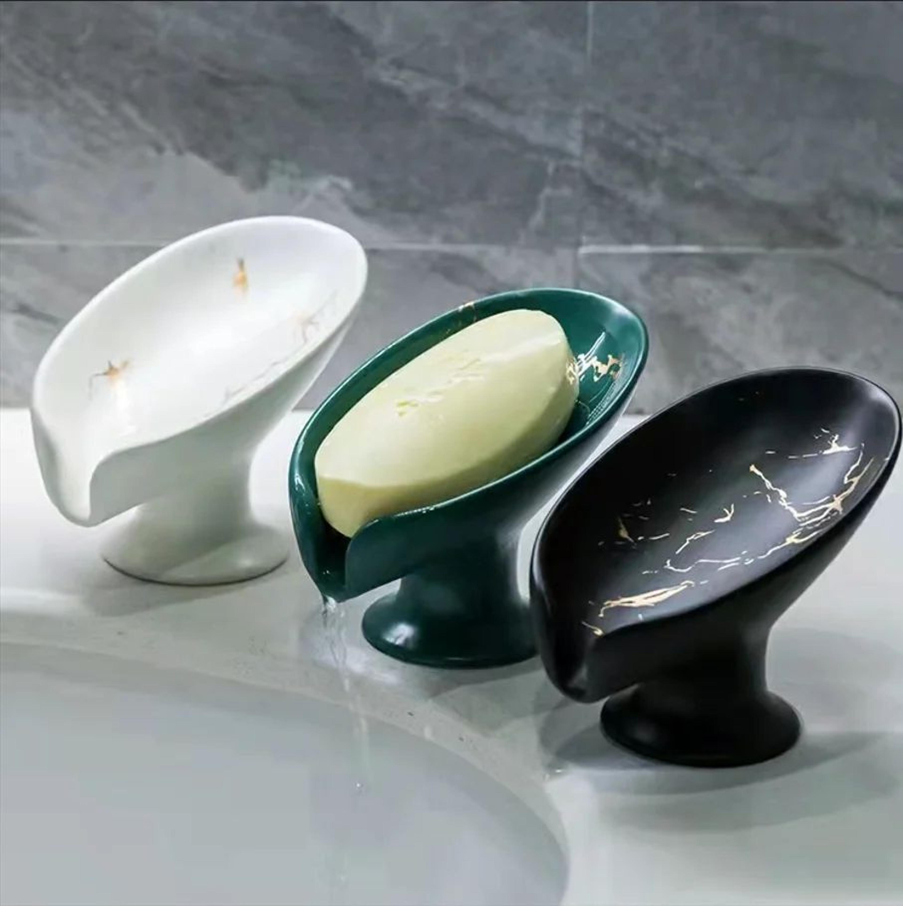Ceramic Leaf Shape Soap Holder Dish 3